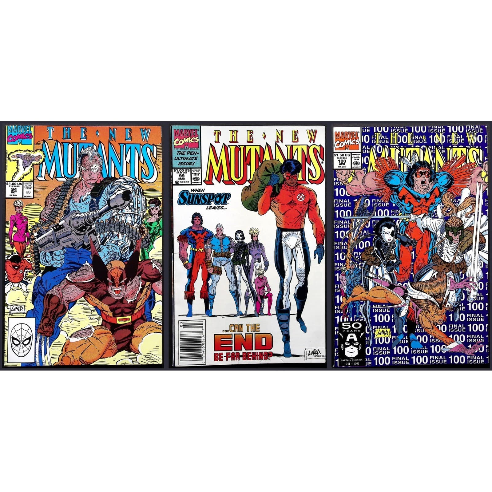 New Mutants #94 99 Newsstand 100 Marvel 3x Comic Lot 1st Shatterstar Feral