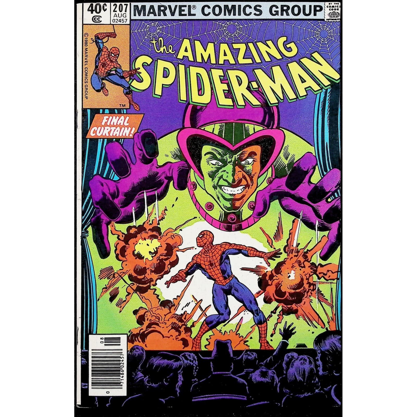 Amazing Spider-Man #207 Newsstand 1980 Marvel comic book vs Mysterio Final Curta