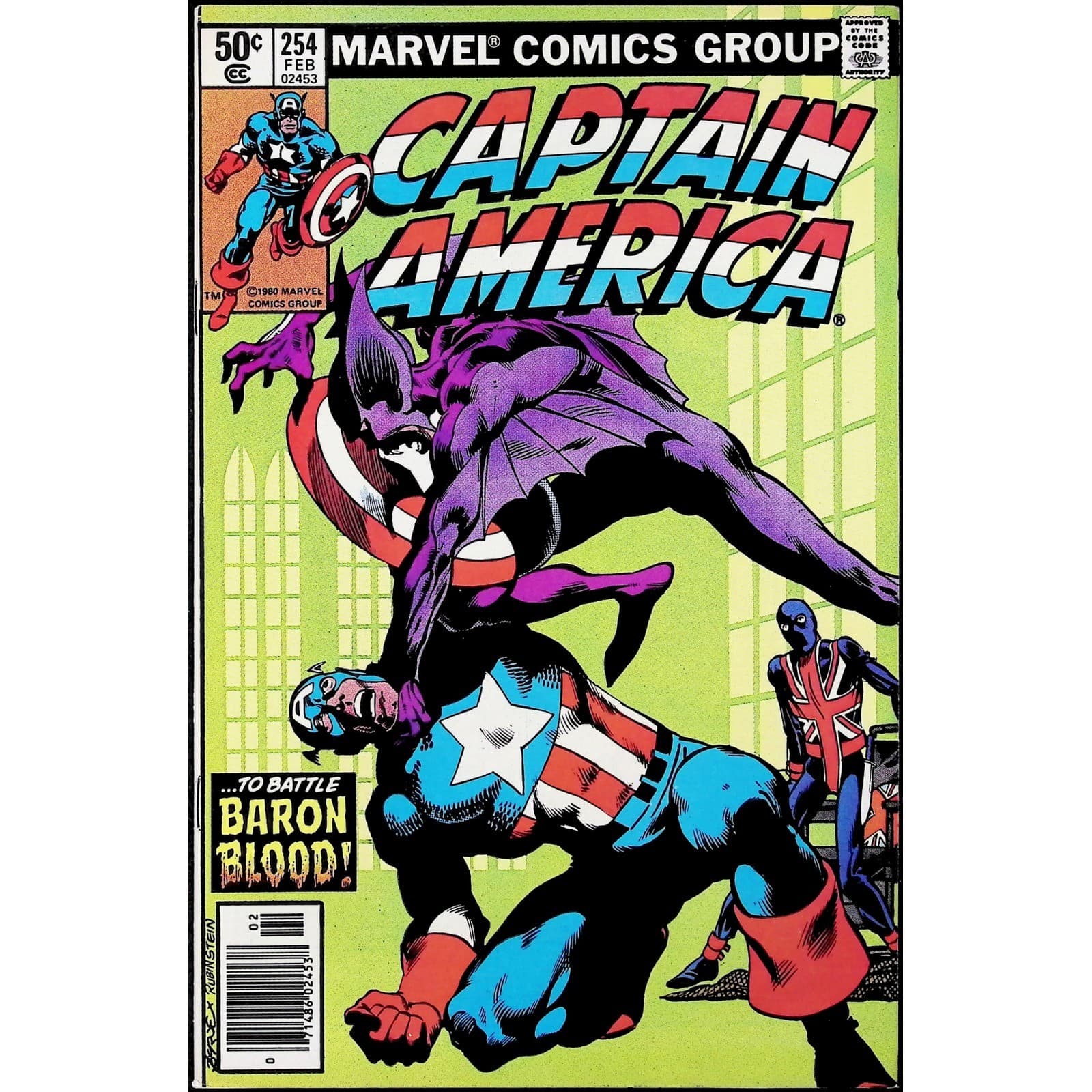 Captain America #254 Newsstand 1st Union Jack Marvel comic book 1981