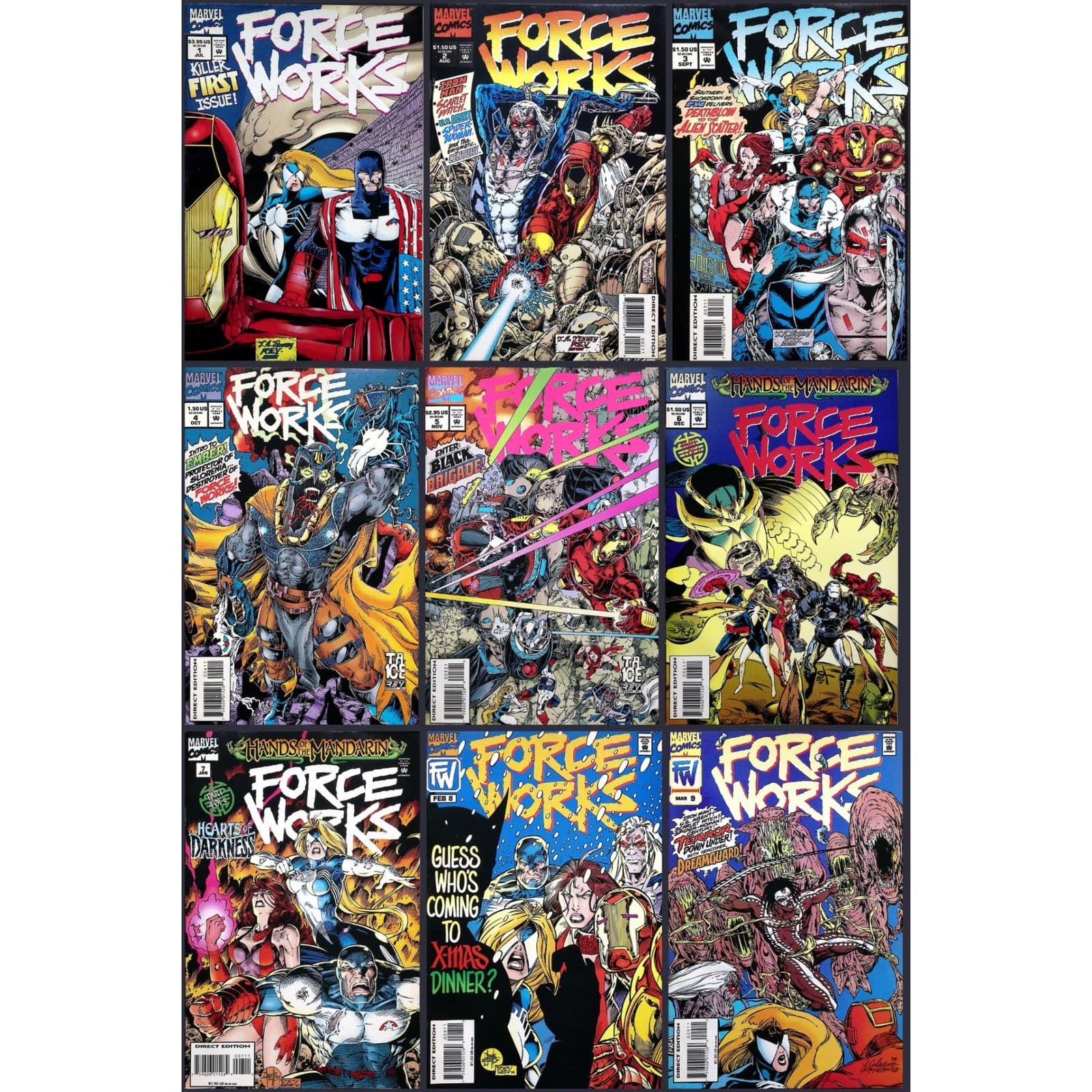 Marvel Comic Lot Force Works No. 1-9 Iron Man Scarlet Witch #1
