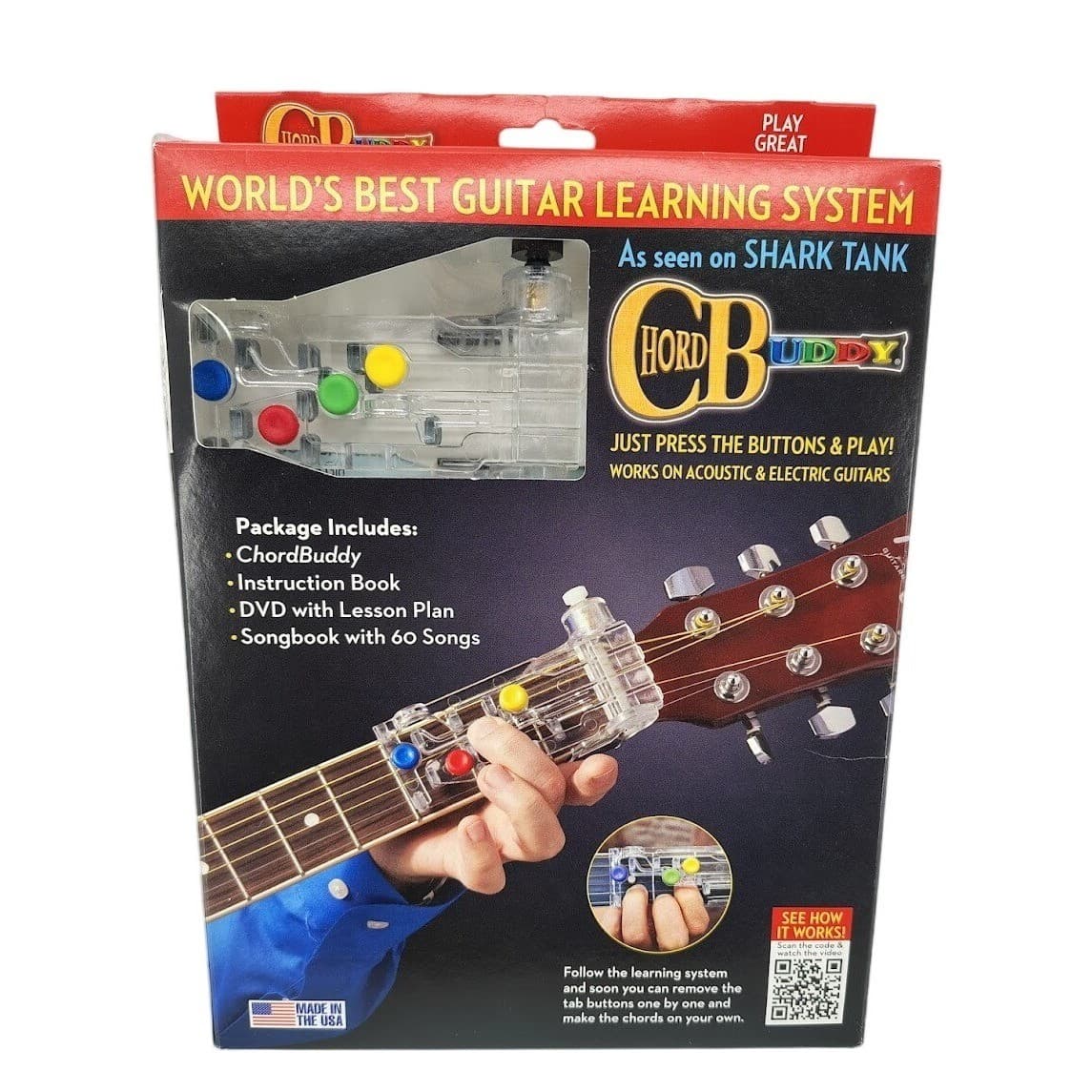 ChordBuddy Guitar Learning System Shark Tank Edition Acoustic Electric New