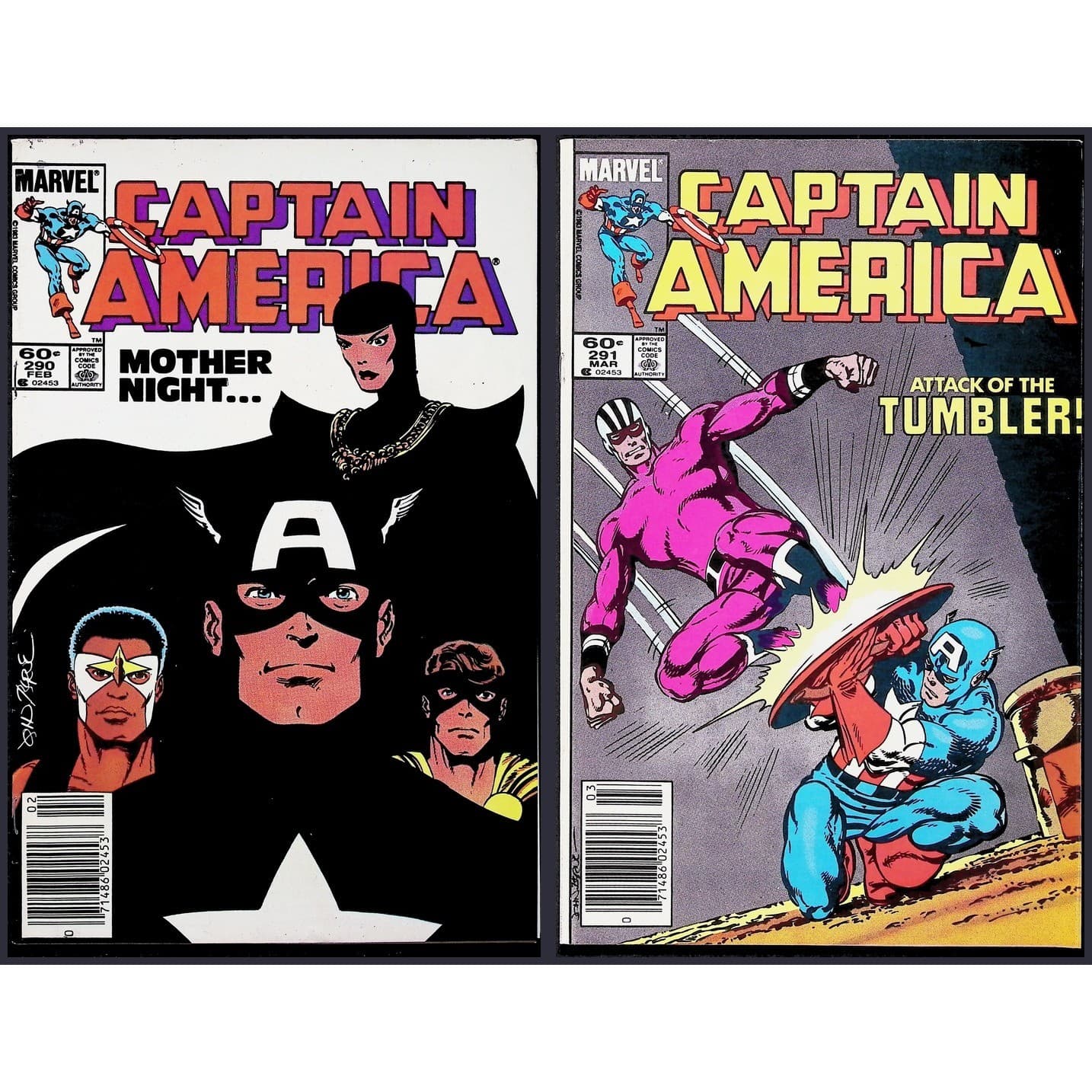 Captain America 2X Comic Lot #290 291 1st Mother Superior Newsstand Marvel