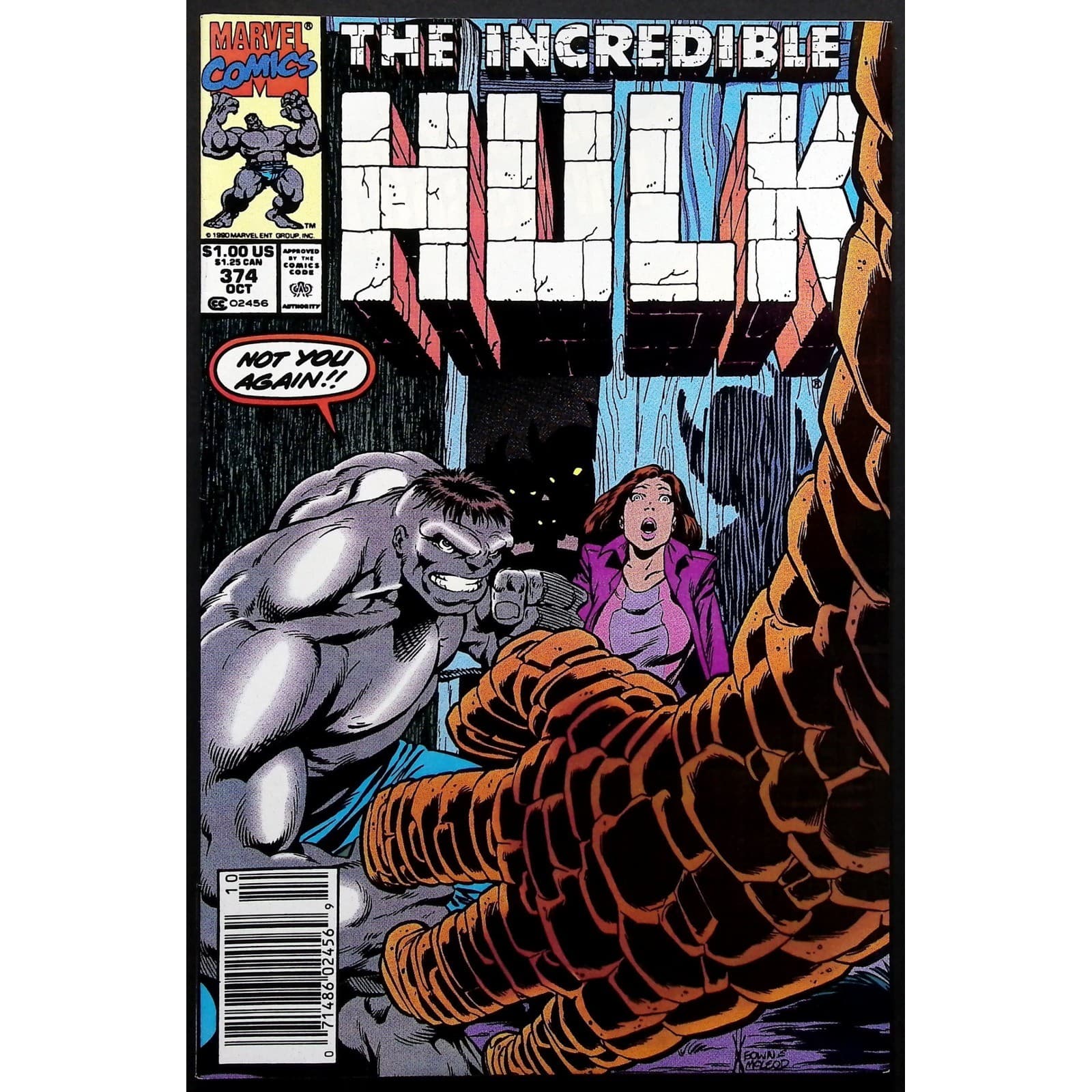 Incredible Hulk 314 Marvel Comic Book 1990 "Thing" Keown Newsstand VF+