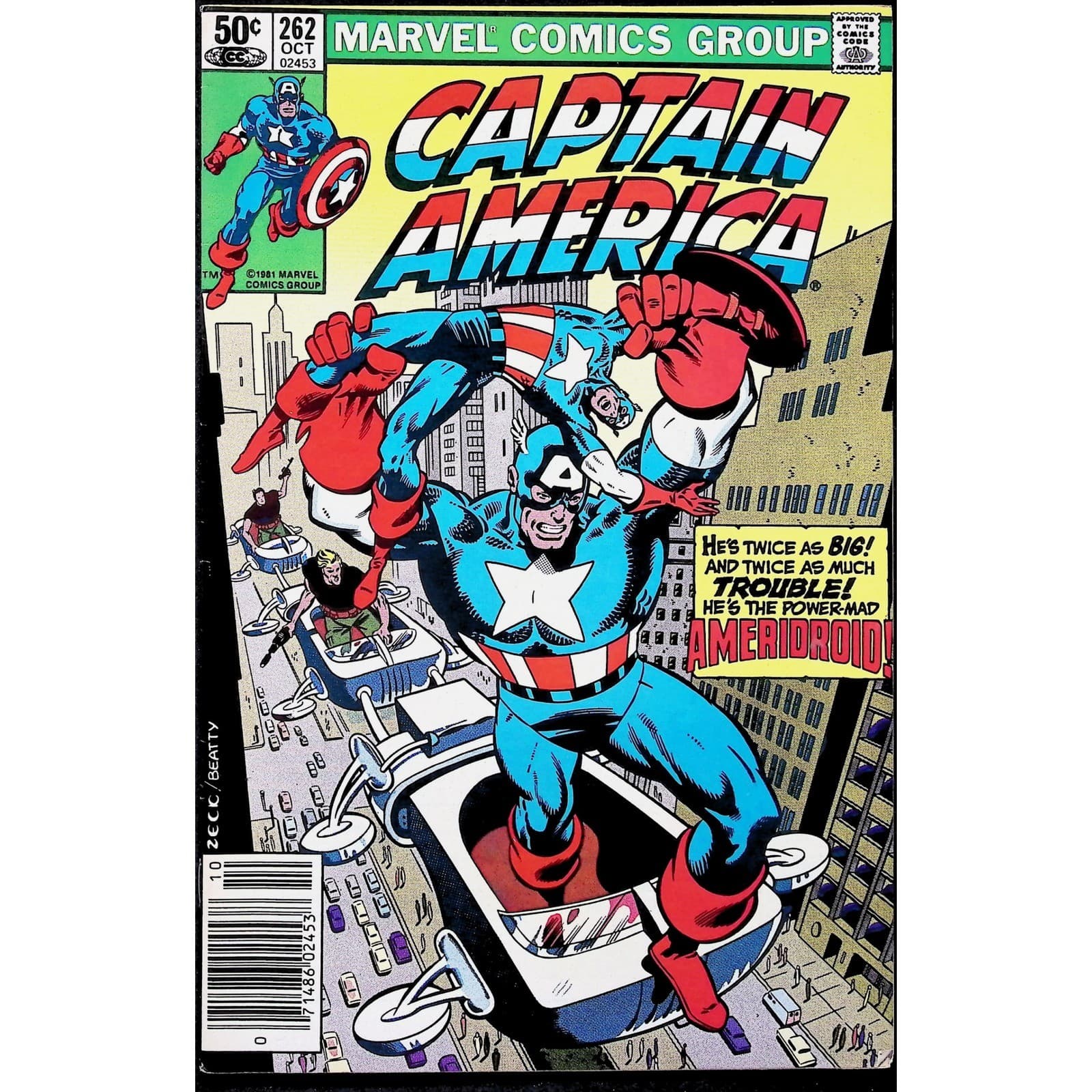 Captain America #262 Newsstand Marvel comic book Ameridroid 1981