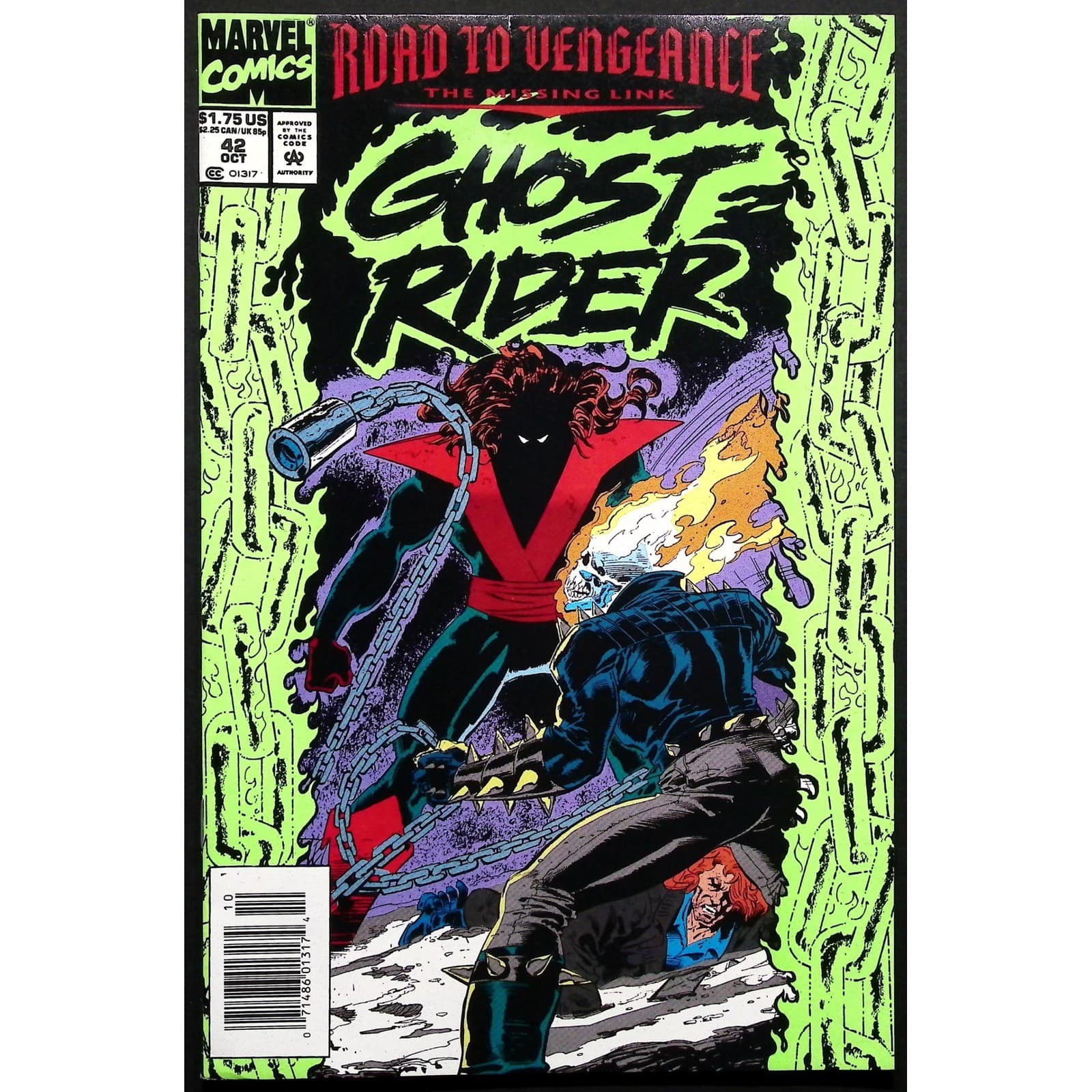 Ghost Rider Road to Vengeance #42 Newsstand Marvel Comic Book 1993 Missing Link