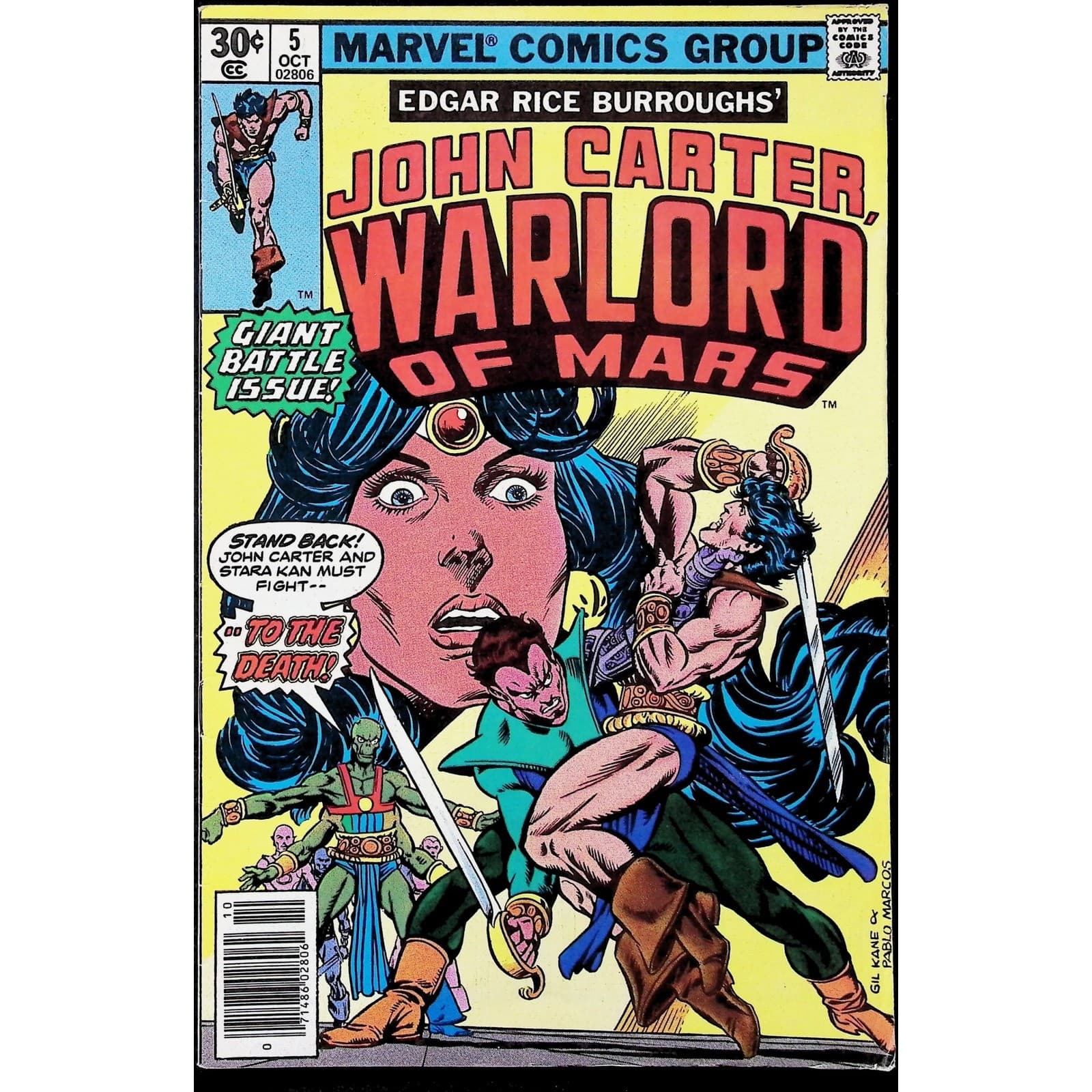 John Carter Warlord of Mars #5 Stara Kan Gil Kane Marvel Newsstand comic book
