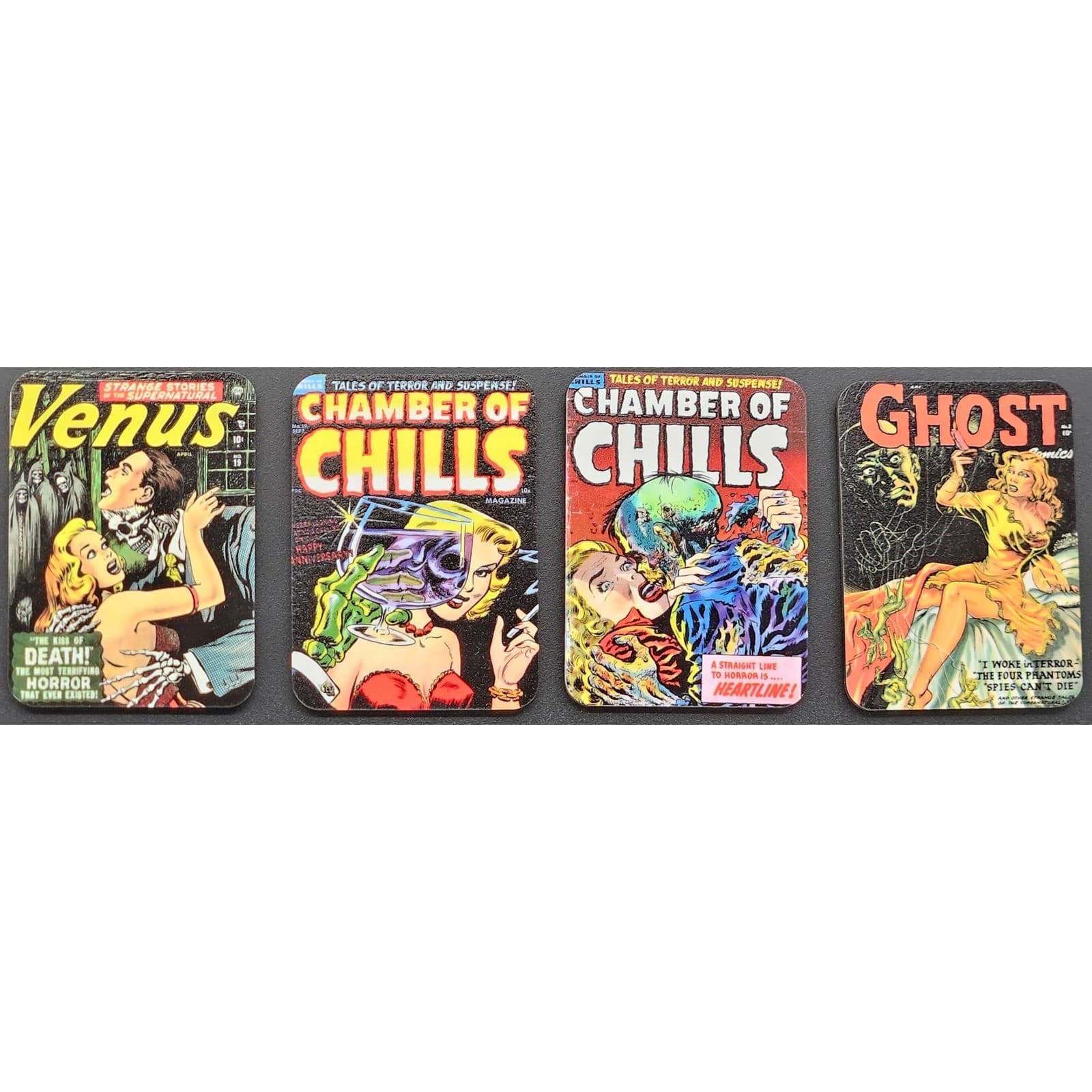 Handmade Magnet Set Classic Horror Comic Cover Art Vintage Lot 4pc
