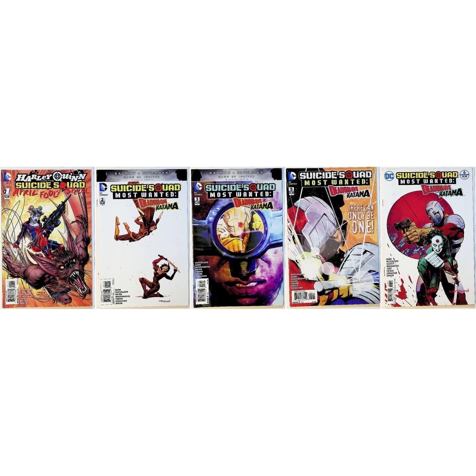 Suicide Squad Most Wanted Deadshot & Katana #2-3,5-6 + Harley Quinn April Fools
