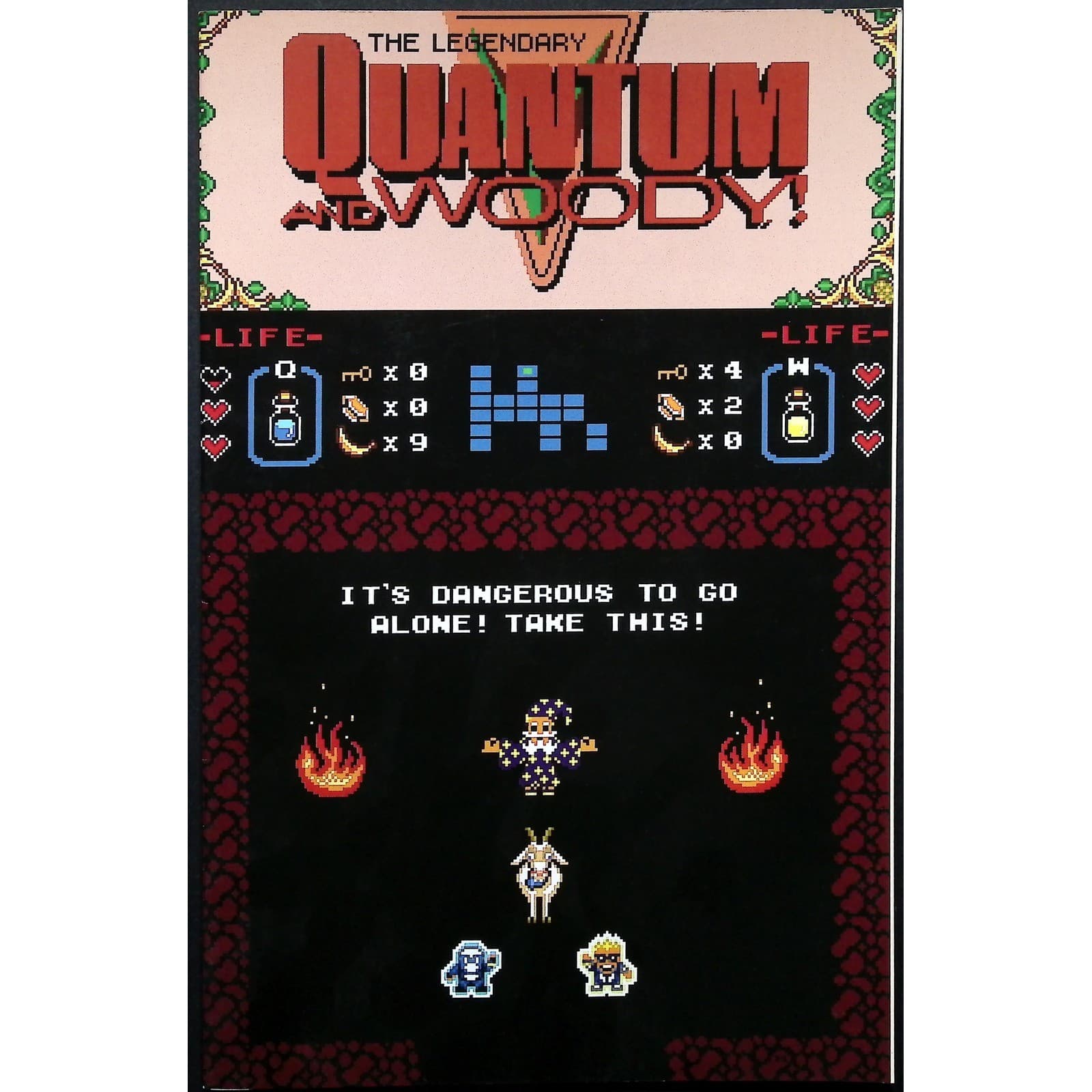 Quantum & Woody #4B 8-Bit Var Santiago Legend of Zelda Homage Variant Cover