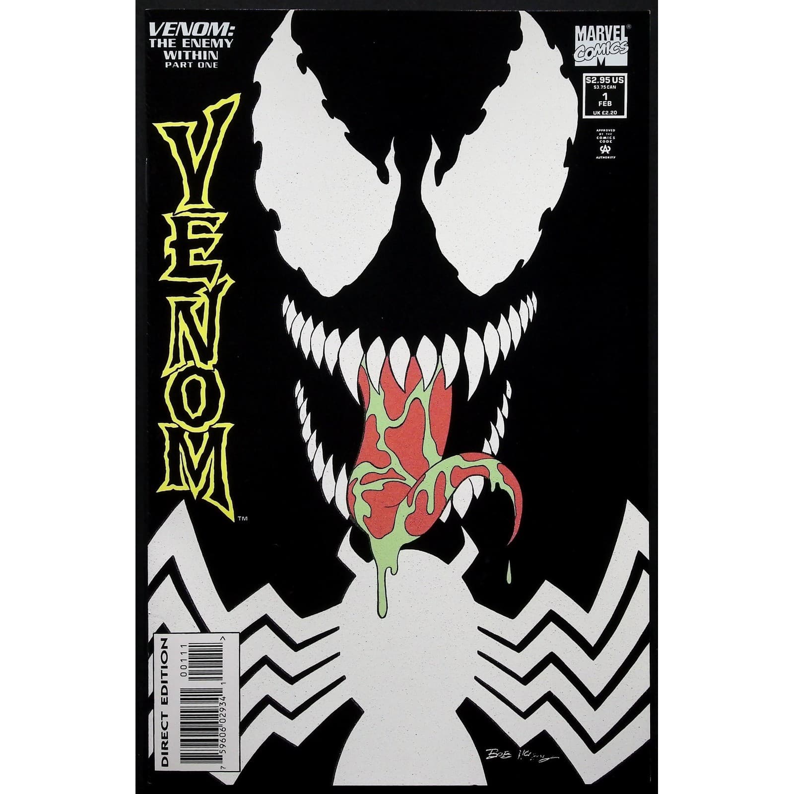 Venom The Enemy Within No. 1 Marvel Comic Book GLOW IN THE DARK COVER!