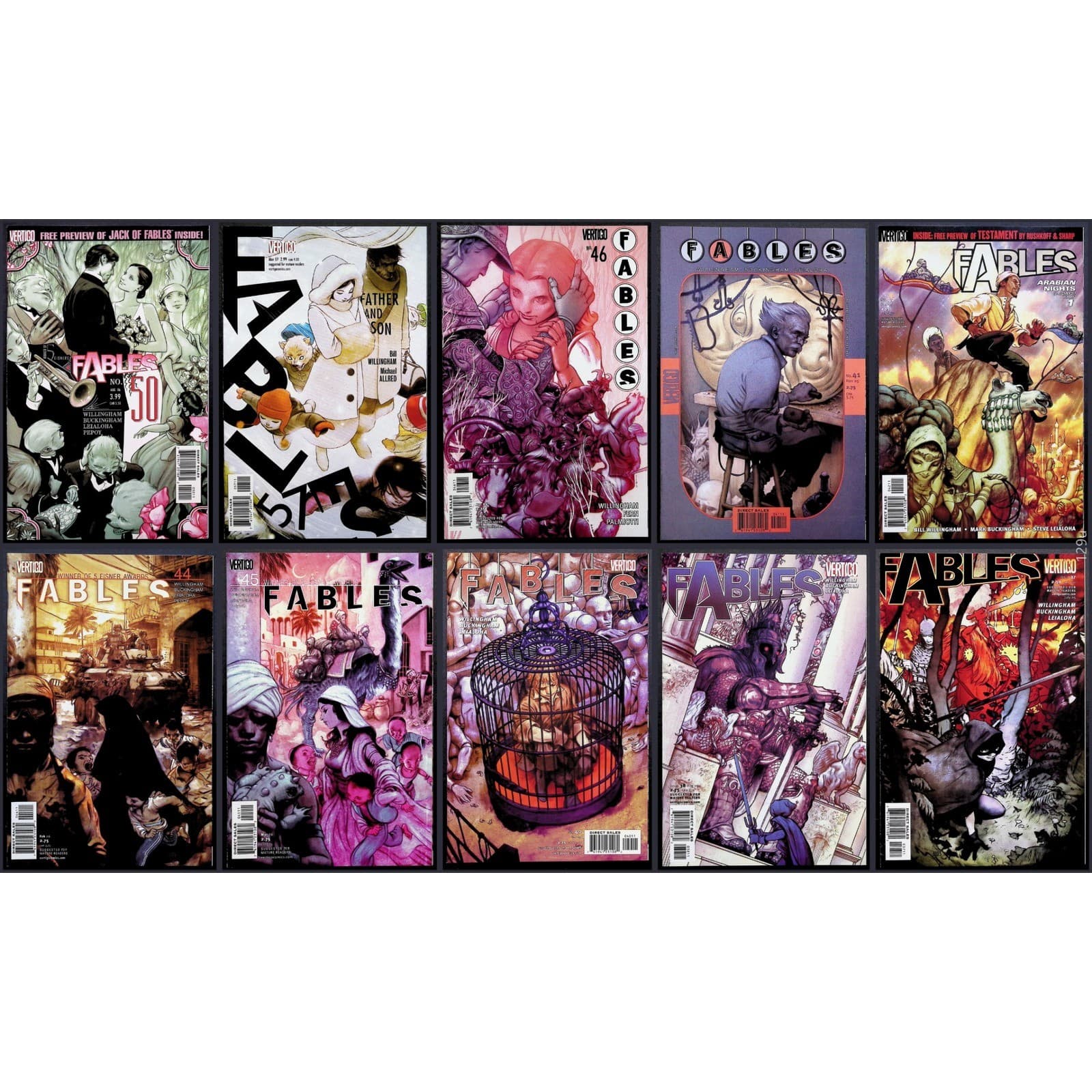Fables Comic 11x Lot Vertigo Issues #36–38, 40–42, 44–46, 50, 57 Milestone
