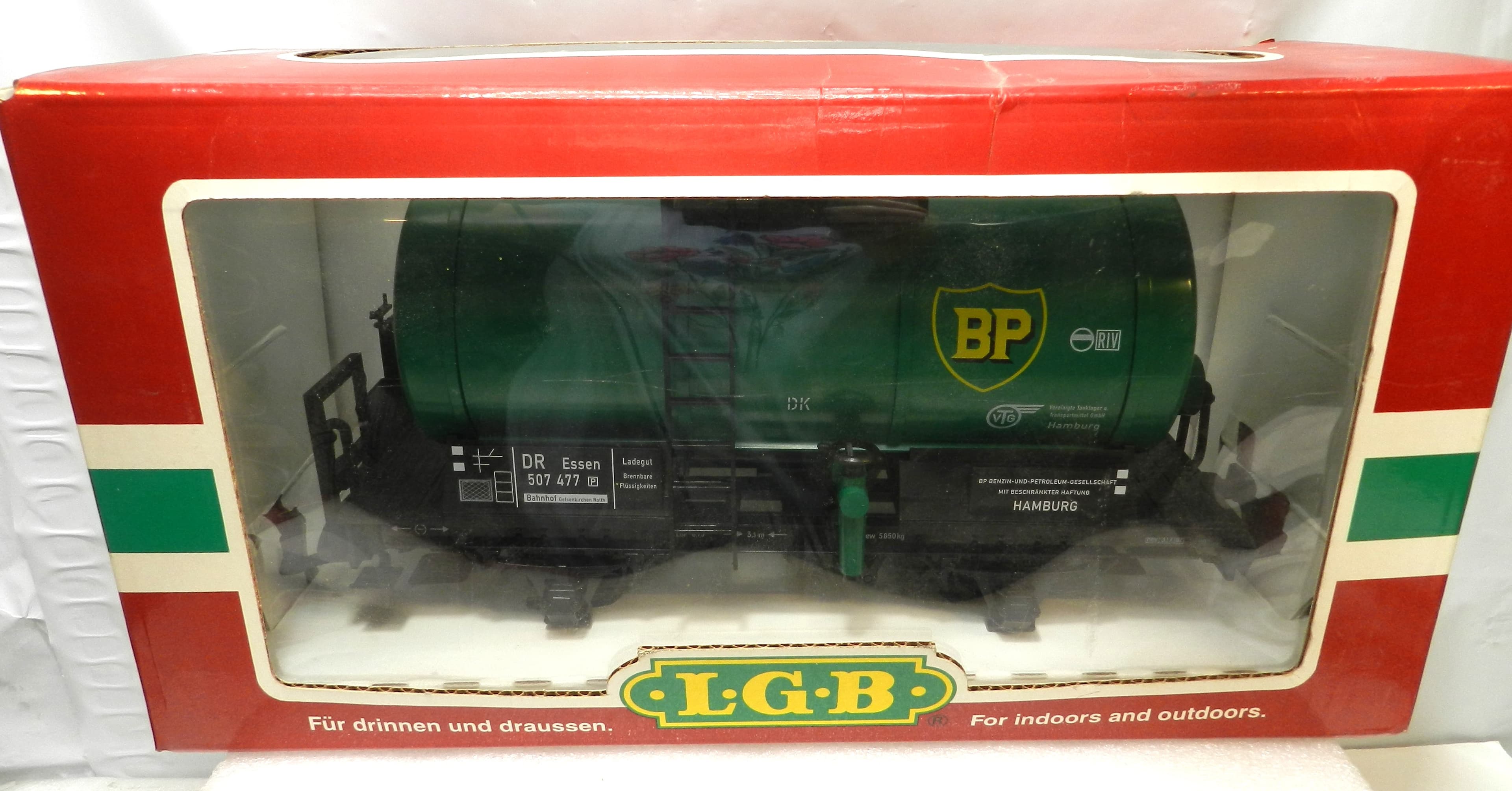 LGB 46400 BP® Tank Car Green G-scale model train British Petroleum Tank Car O89K