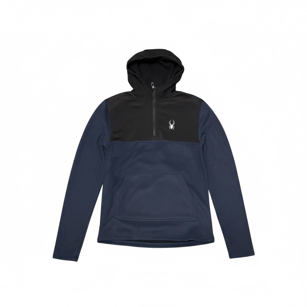 NWT Spyder Waffle Knit 1/4 Zip Hoodie Navy/Black Gorpcore Mediu