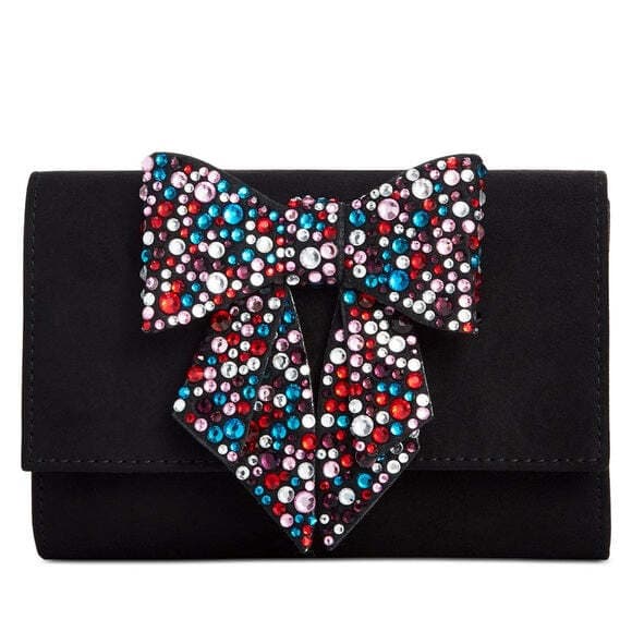 INC International Concepts Womens Maraa Rhinestone Bow Clutch