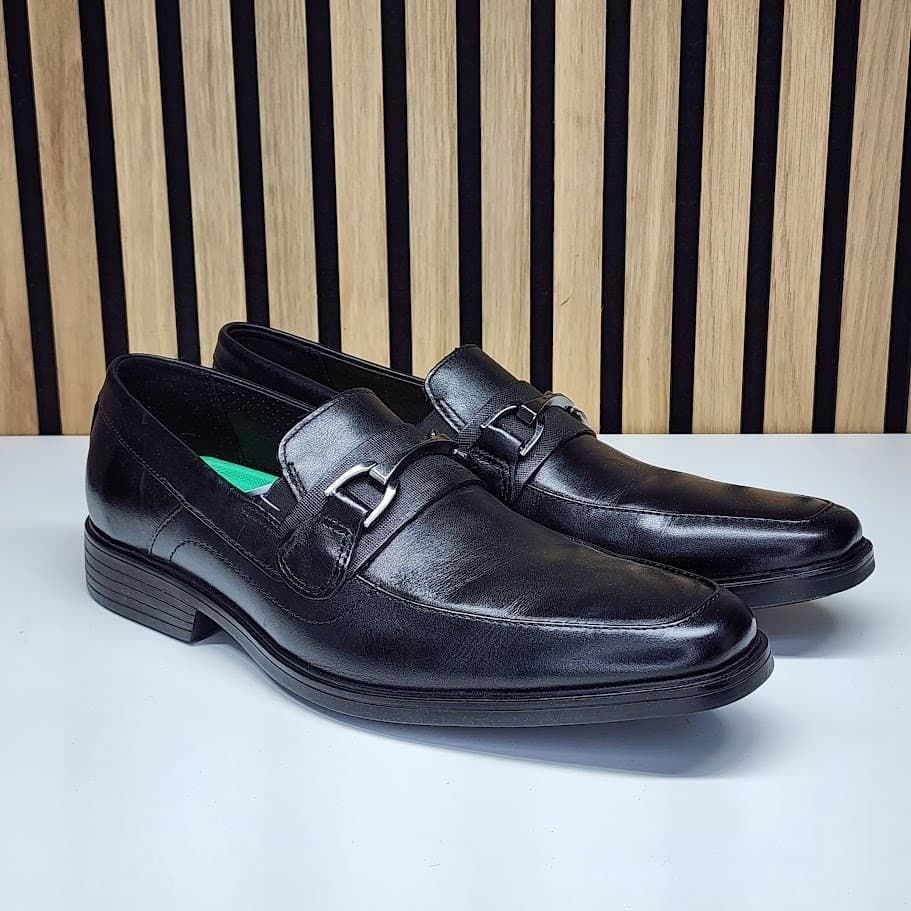 NEW - Clarks Clarkslite Bit Men’s Black Leather Loafers Slip On - Size 10