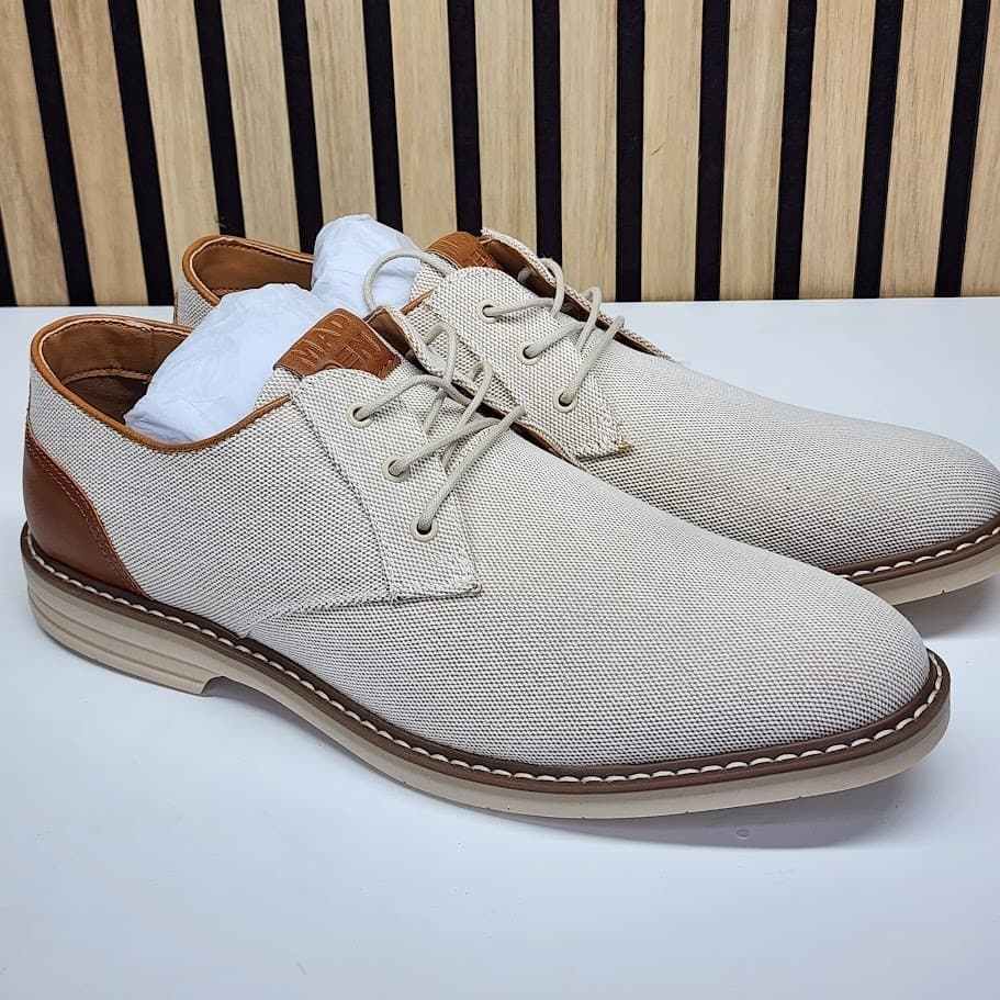 NEW - Madden Men Duralixx Knit Oxford Tan Casual Lace Up Dress Shoes - Size 9.5