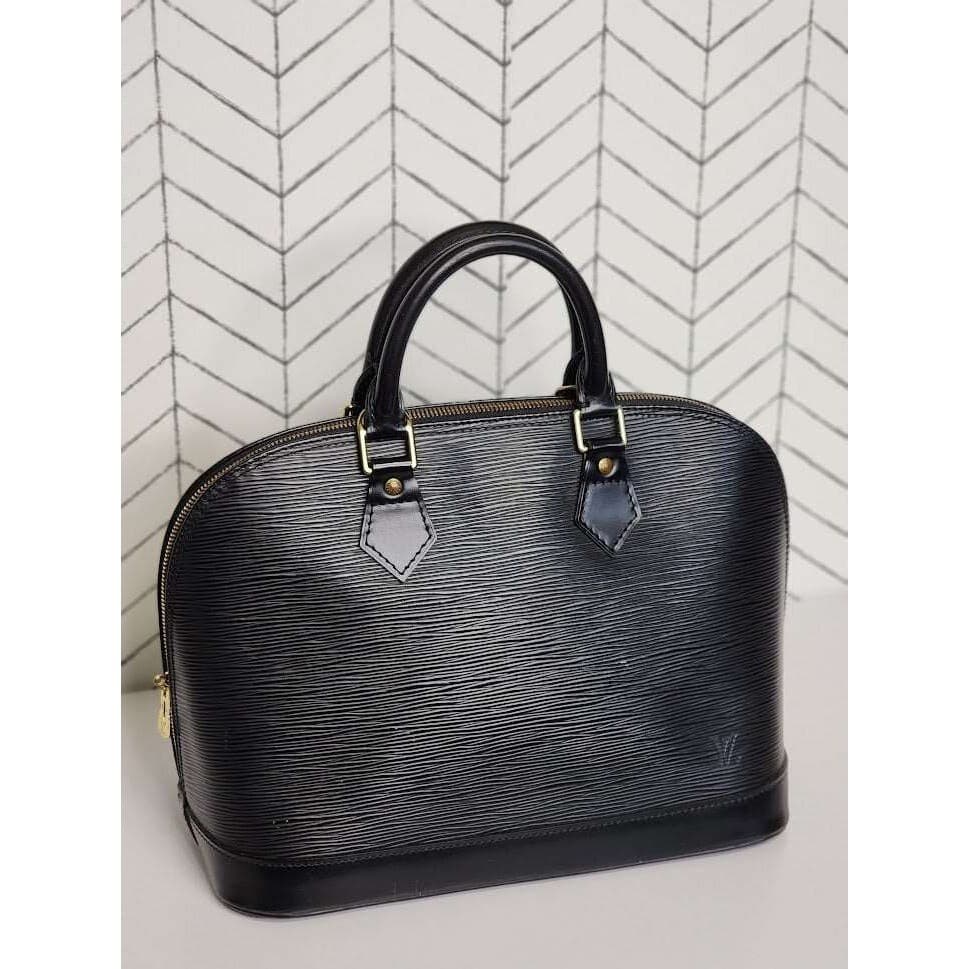 Authentic Louis Vuitton Alma Black Epi Handbag - Pre-owned Luxury