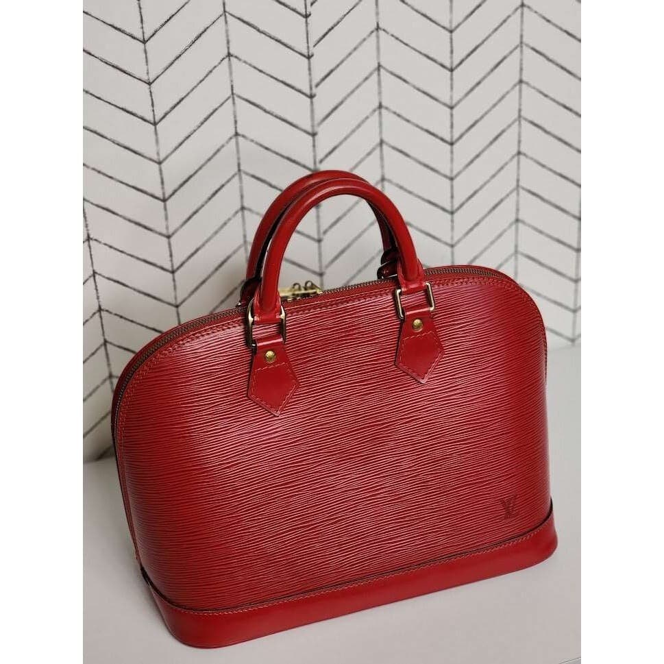 Authentic Louis Vuitton Alma Epi Red Leather Handbag – Pre-Owned Luxury