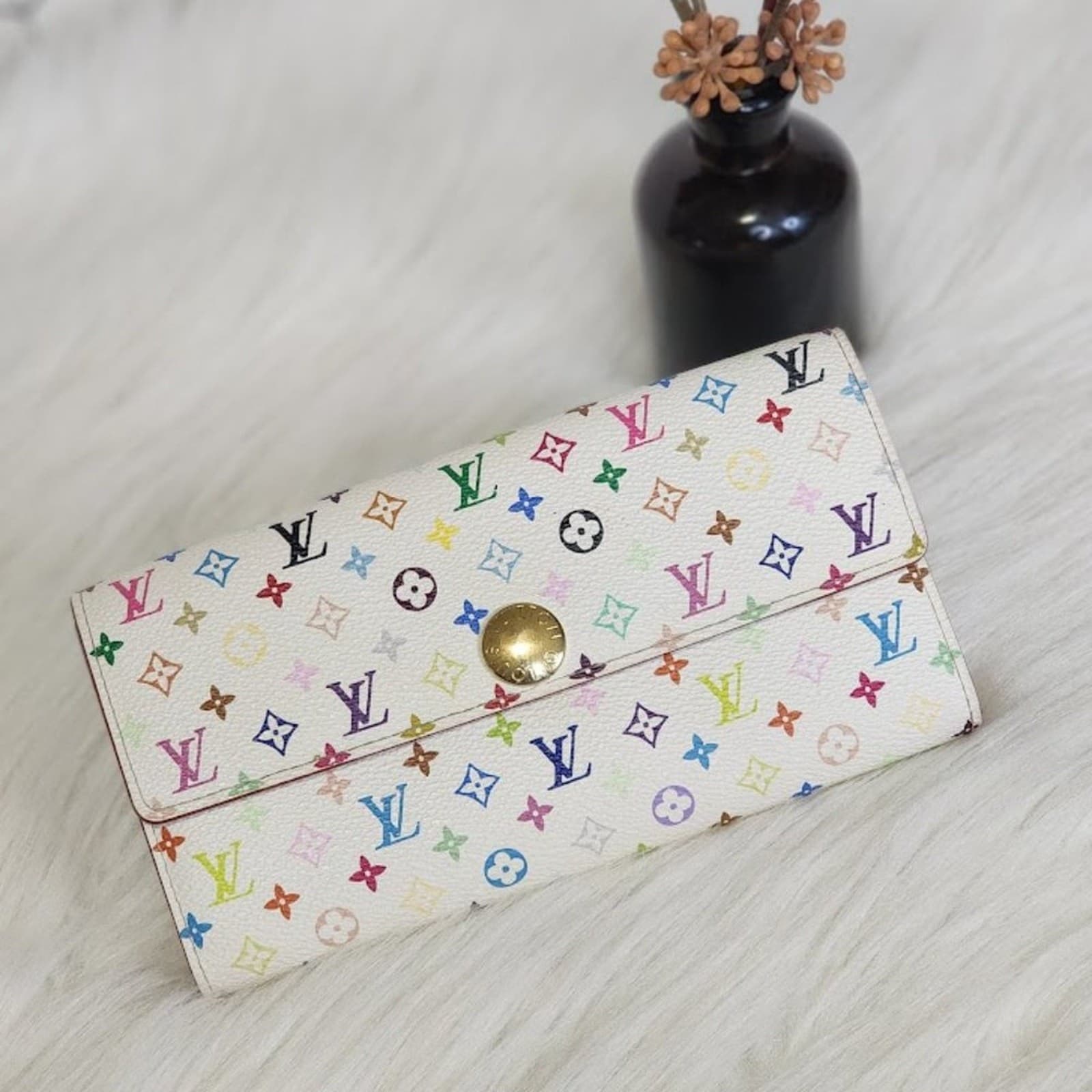 Louis Vuitton Murakami Multicolor Portefeuille Sarah Wallet