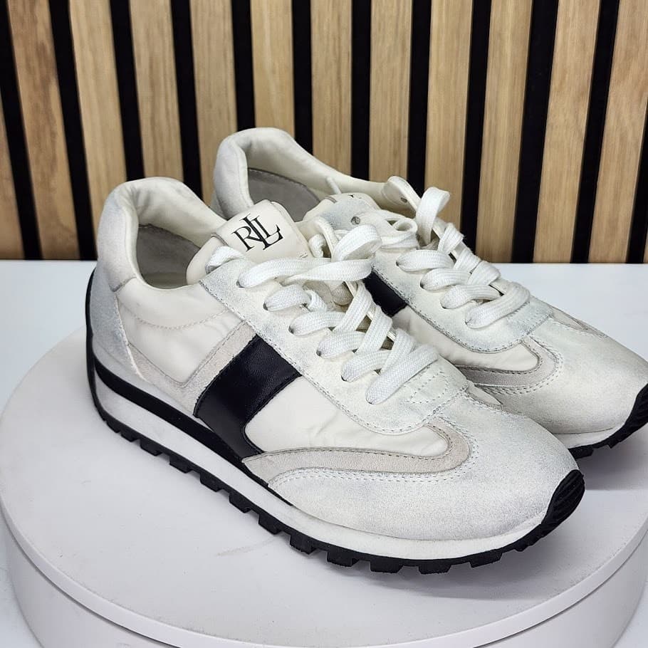 Lauren Ralph Lauren Women’s White Lace-Up Fashion Sneakers - Size 7