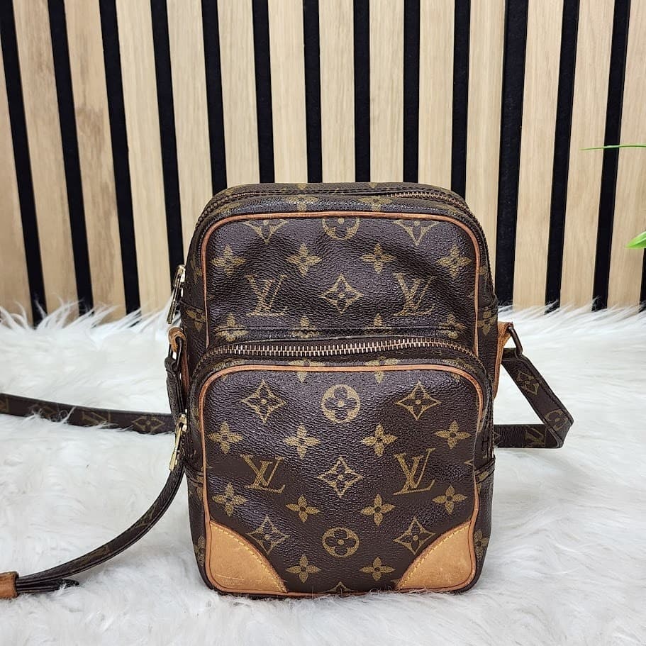 Authentic Louis Vuitton Monogram Amazon Crossbody Bag Brown Vintage