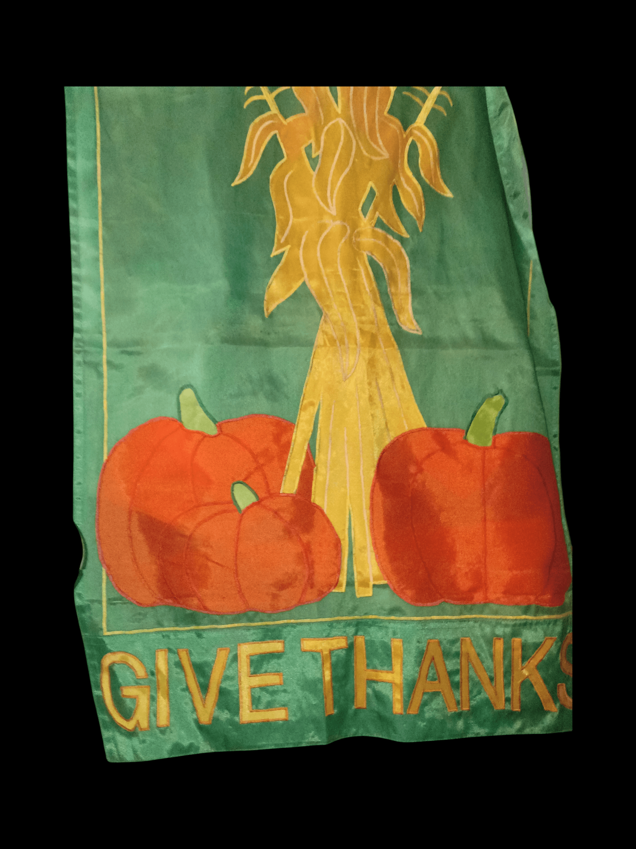 Thanksgiving Garden Flag with Pumpkins and Corn