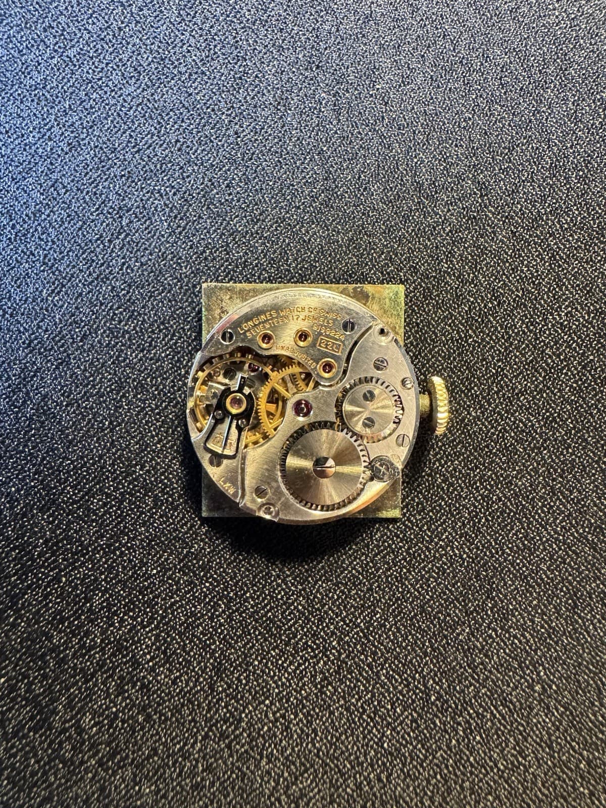Vintage Longines 17 Jewel Watch Movement Cal 22L 6199224 Manual 19x22.5mm Runs