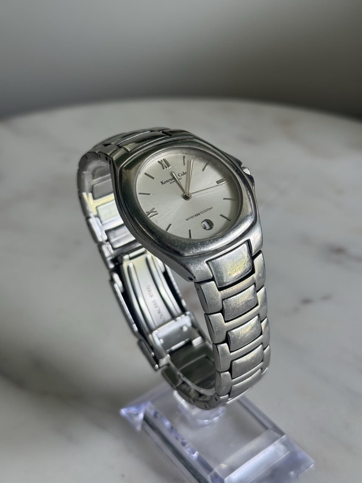Kenneth Cole KC3289 Silver Stainless Steel Men's Dress Watch 39mm Working