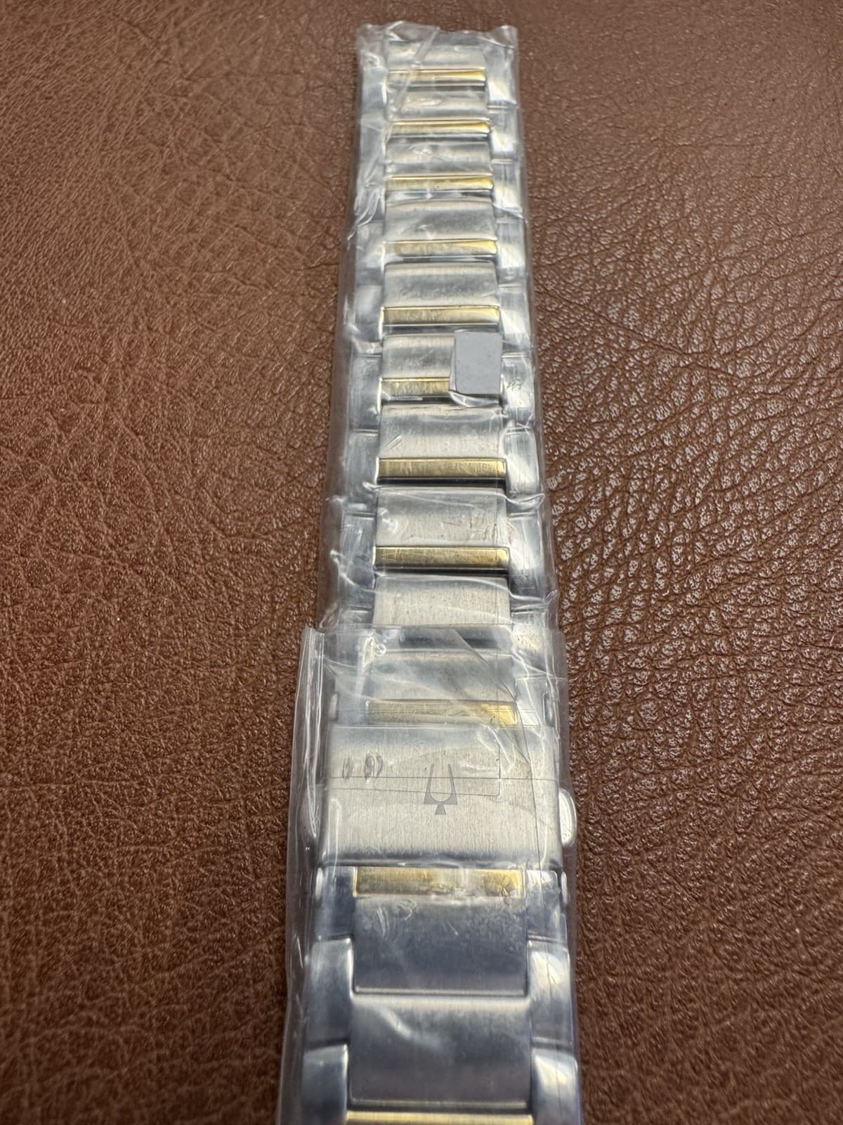 Bulova NOS Two-Tone Stainless Steel Watch Bracelet Band 20mmX8in Branded