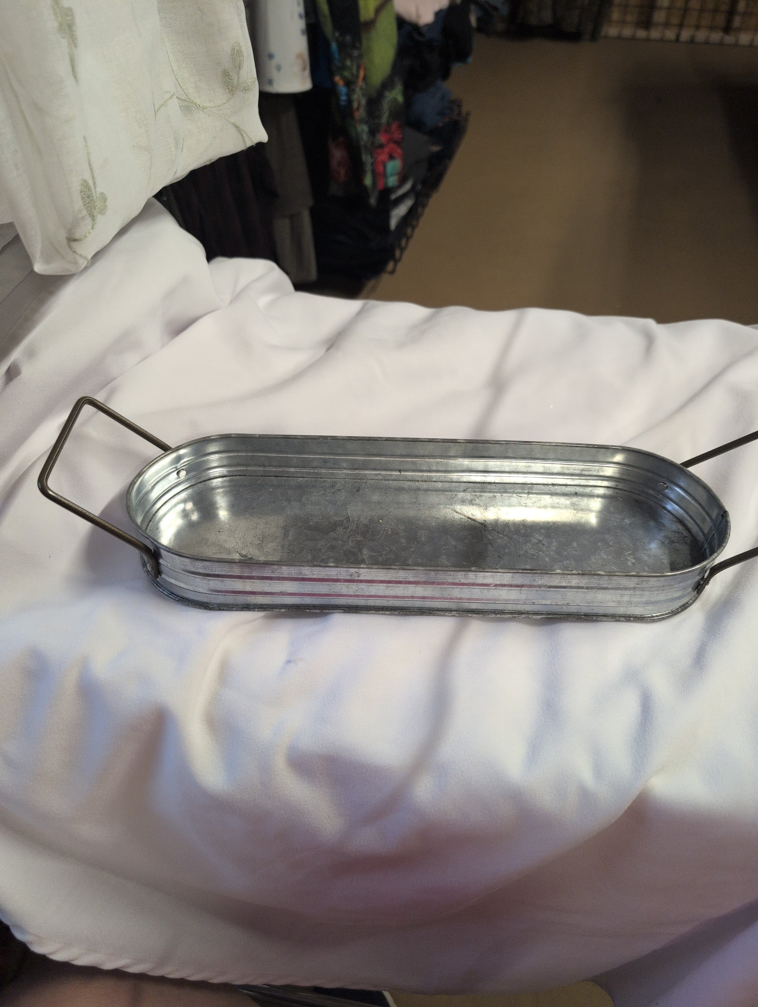 Vintage Metal Tray Decorative Rectangular