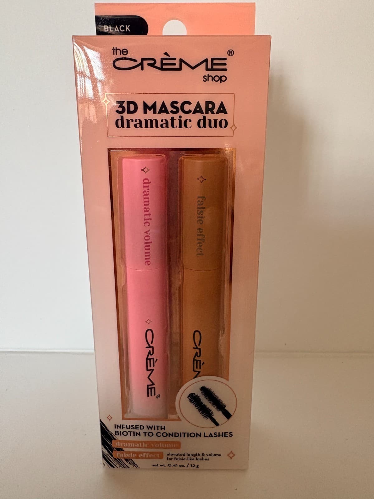The Crème Shop 3D Mascara Duo Dramatic Length Volume Falsie Effect W/Biotin