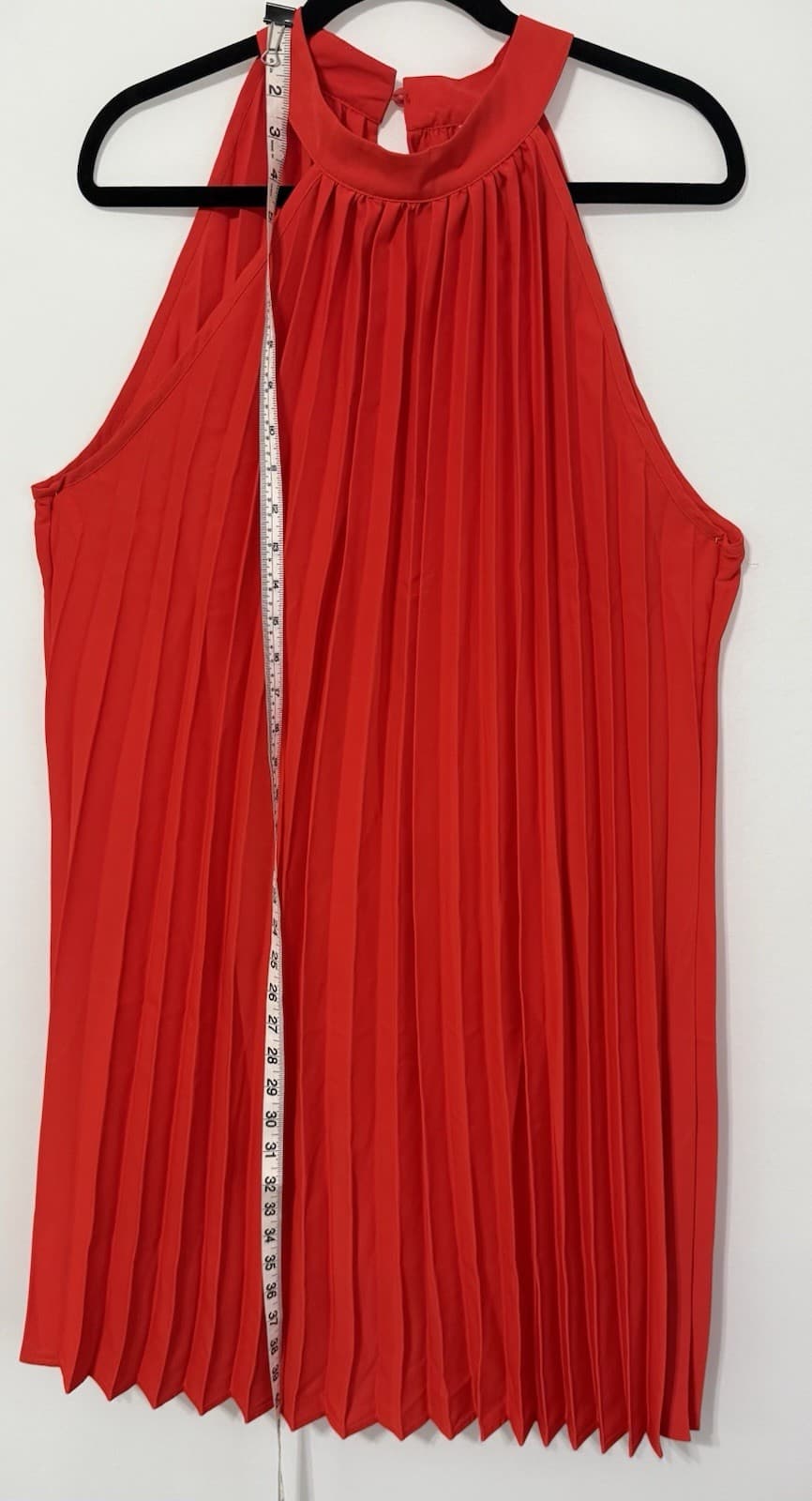 Women’s Red Pleated Halter Neck Dress Size 2XL $15.00 Elegant Sleeveless