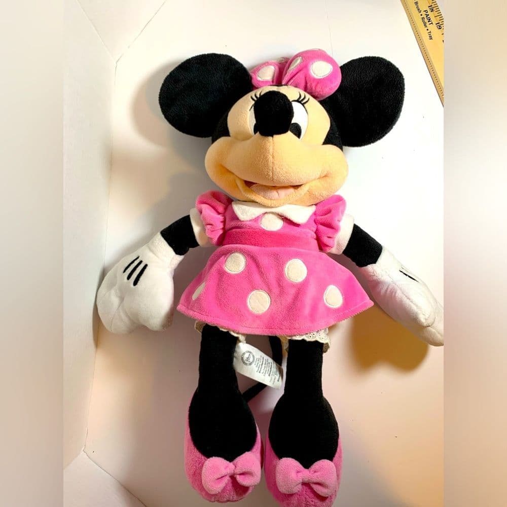 Disney Minnie Mouse Plush doll Pink polka dot dress Original authentic toys