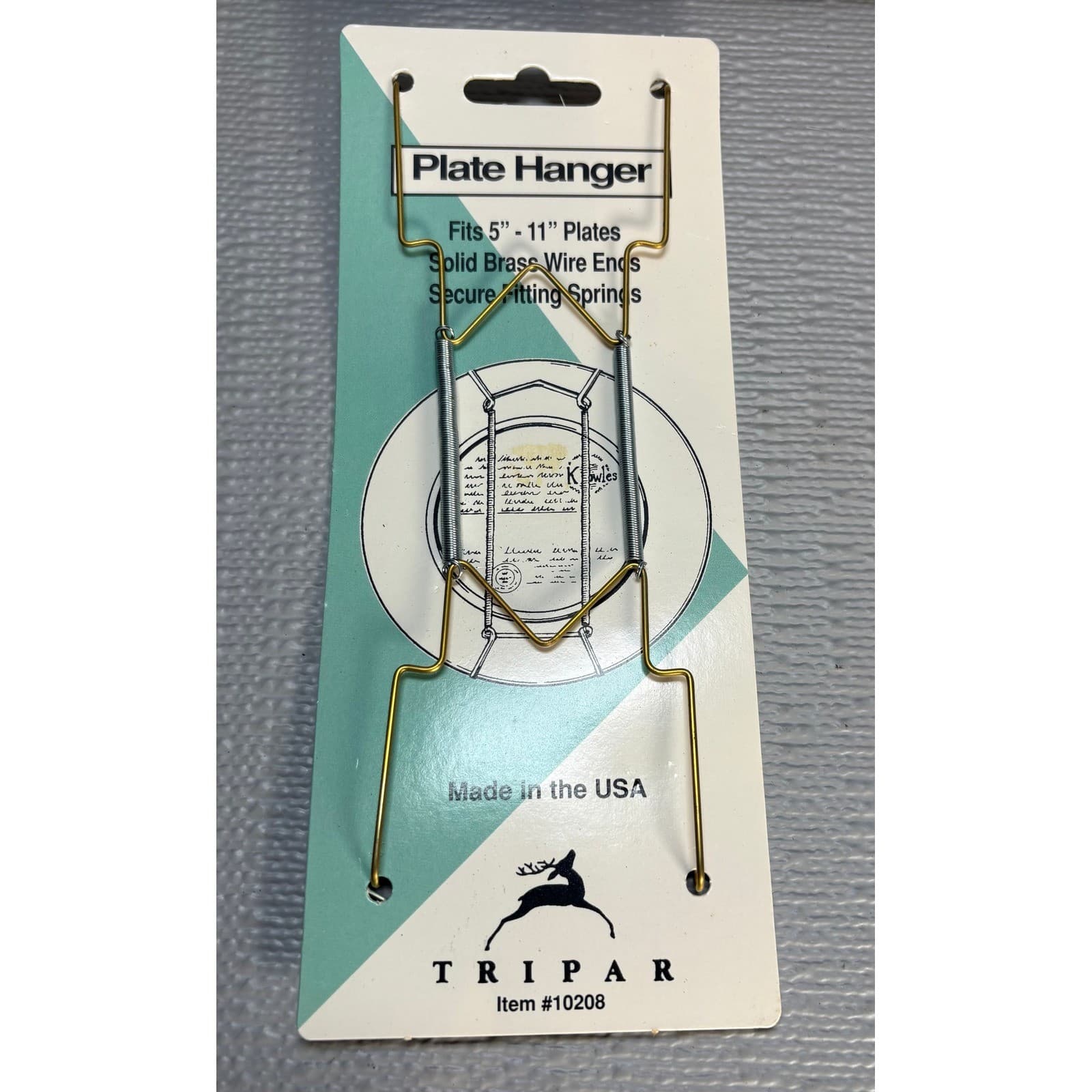 Tripar Elco Plate Hanger Bundle Brass Wire Adjustable 5-18 Inch 4 Pack USA