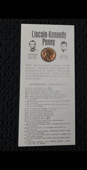 1973 Uncirculated Lincoln John F. Kennedy Double Head Penny Coin Commemorative