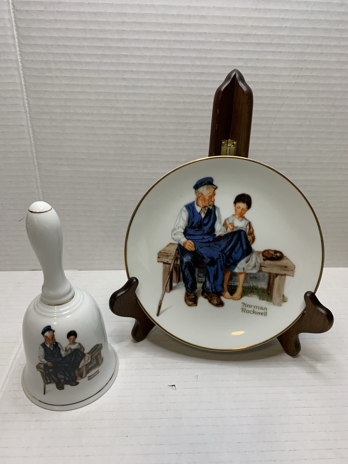 Vintage Norman Rockwell Plate & Bell Bundle The Lighthouse Keeper's Daughter