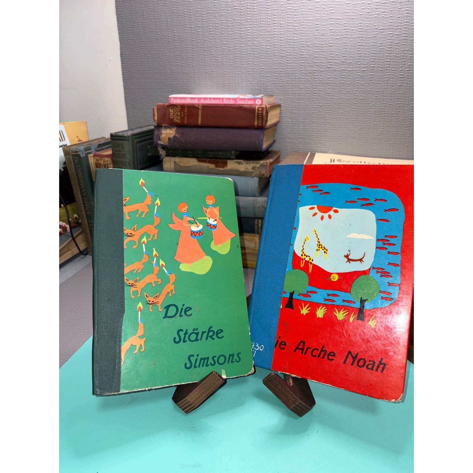 Vintage German Childrens Bible Books Die Arche Noah Die Starke Simsons Curie