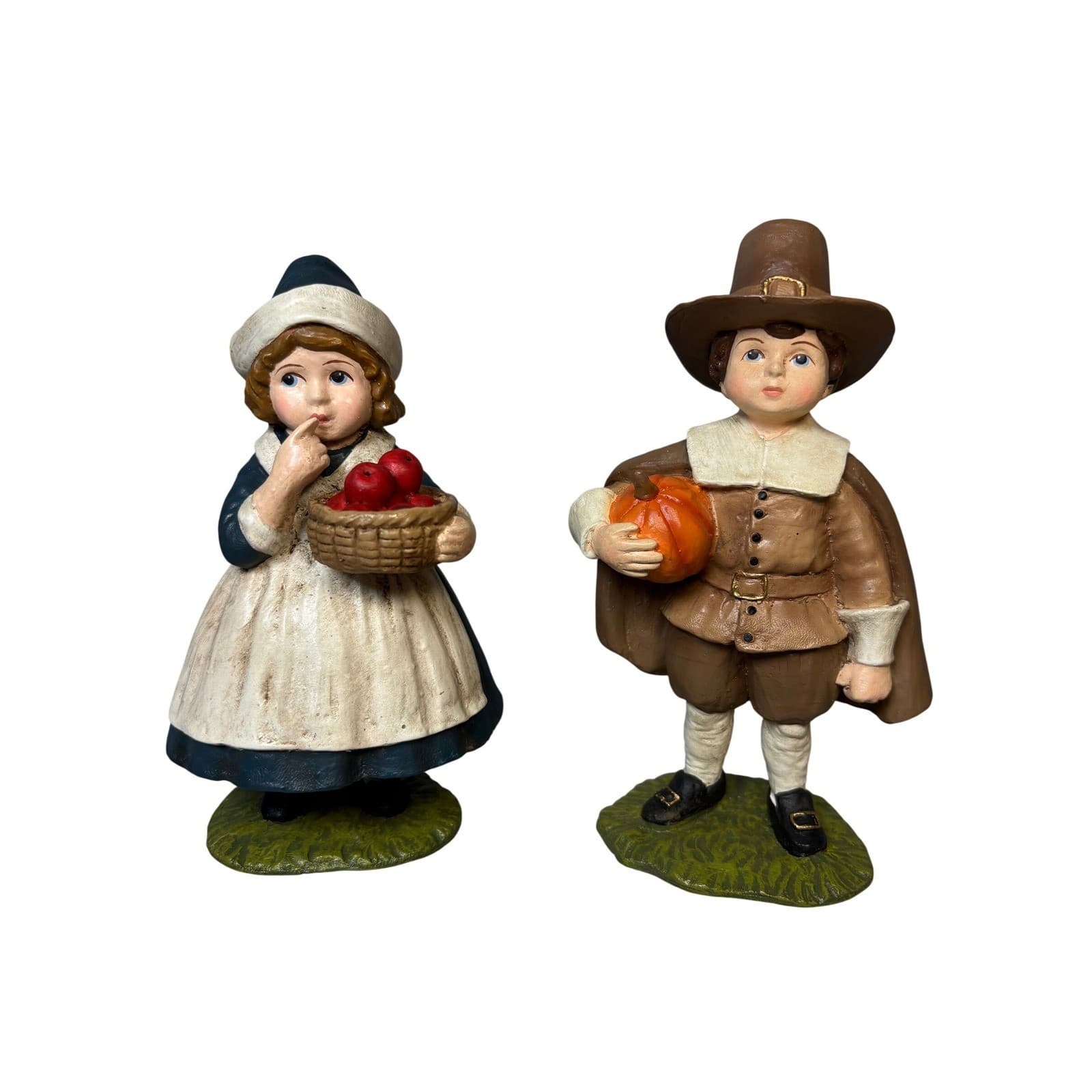 Bethany Lowe Designs Thanksgiving Pilgrim Children Pumpkin Apple 6