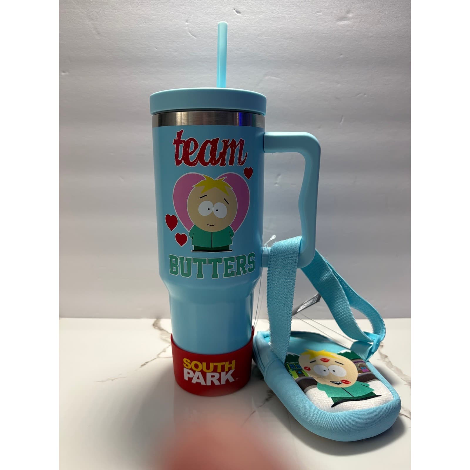 South Park Team Butters 40oz Tumbler Hydration Bundle CultureFly Blue New