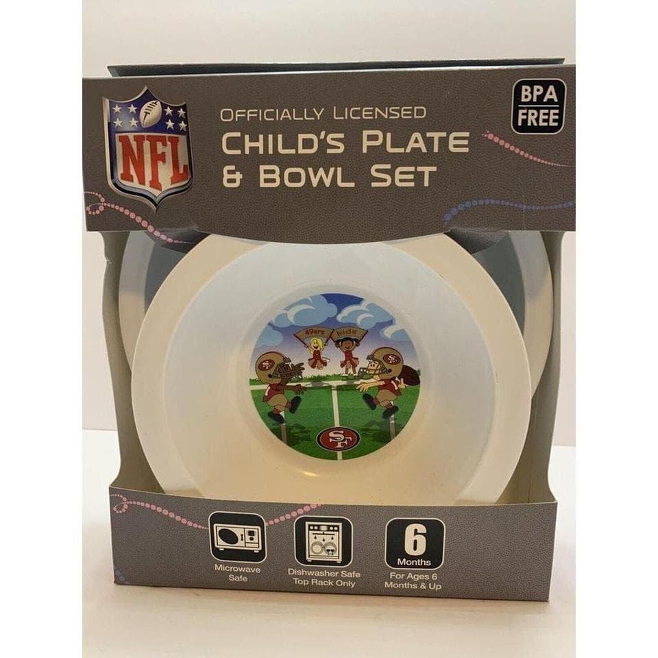 NFL San Francisco 49ers Child's Plate And Bowl Set NFL kids Officially Licensed