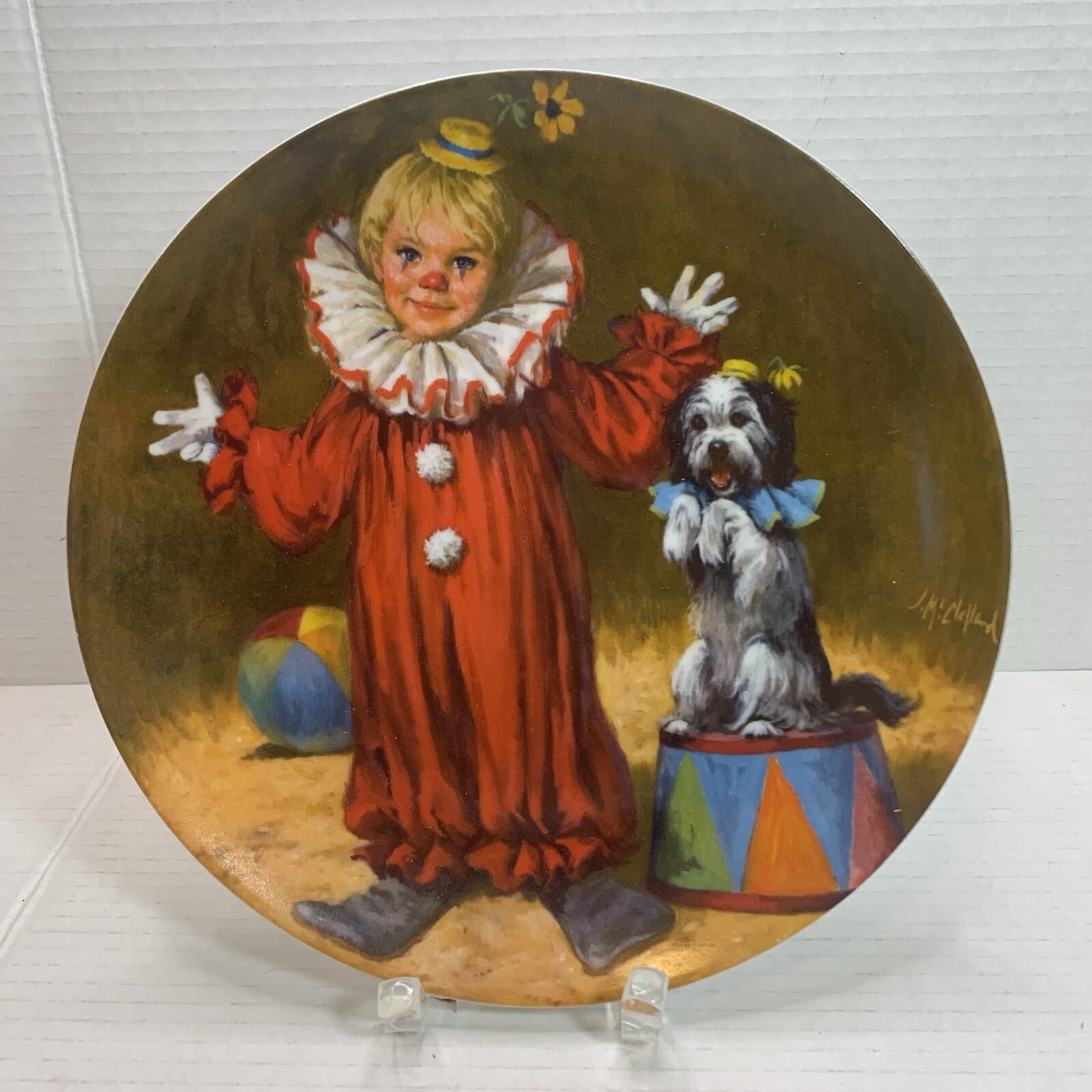 1982 McClelland TOMMY THE CLOWN Collector Plate Children's Circus Collection