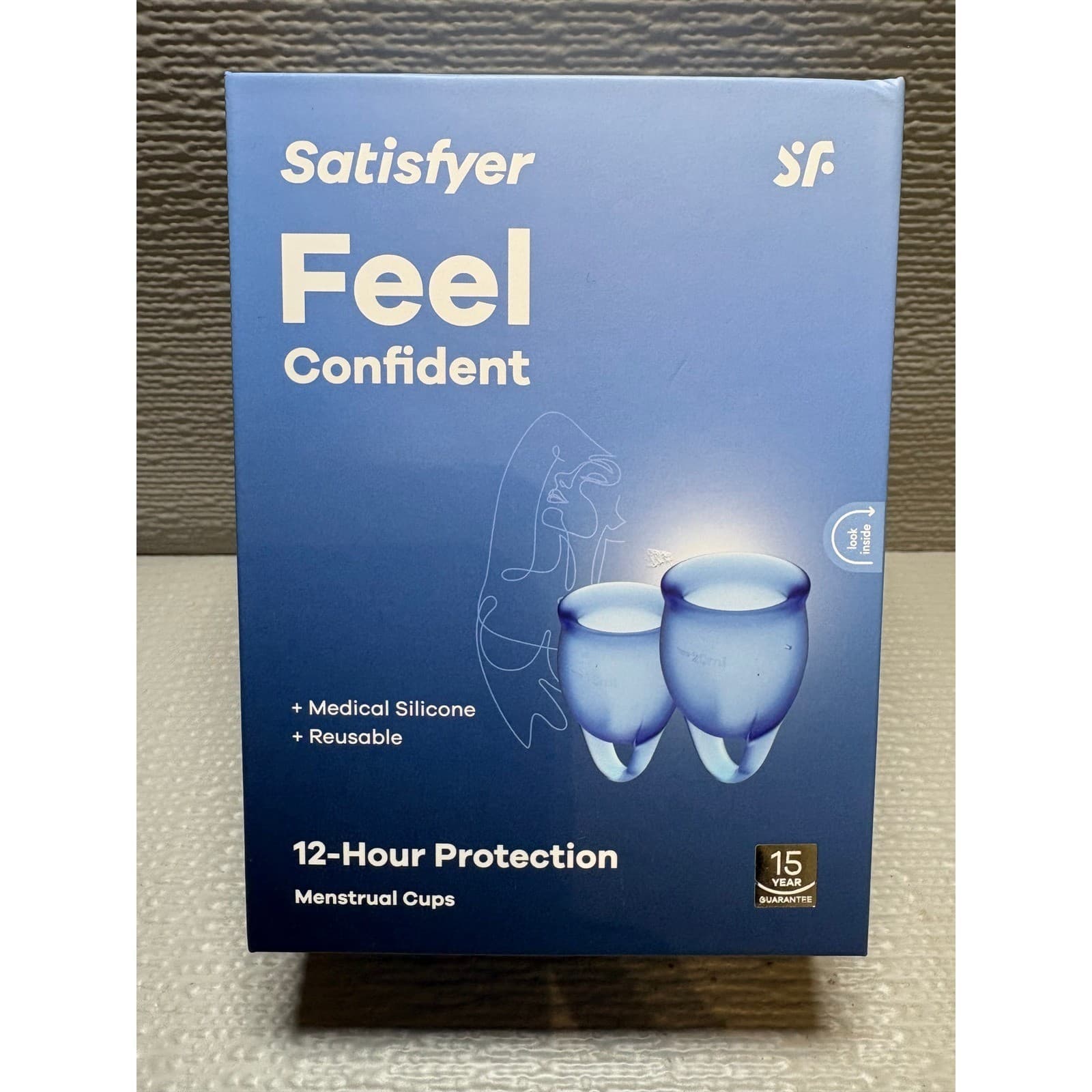 Feel Confident Menstrual Cups Set Blue Medical Silicone 15ml 20ml NEW