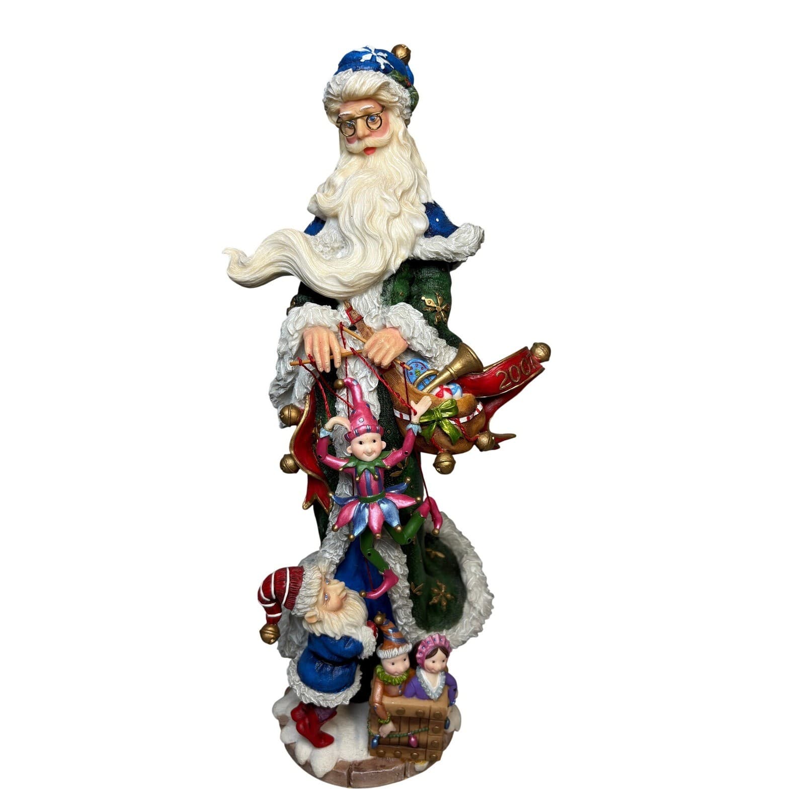 Lenox Santa's Marionettes The 2007 Pencil Santa Figurine Green Blue