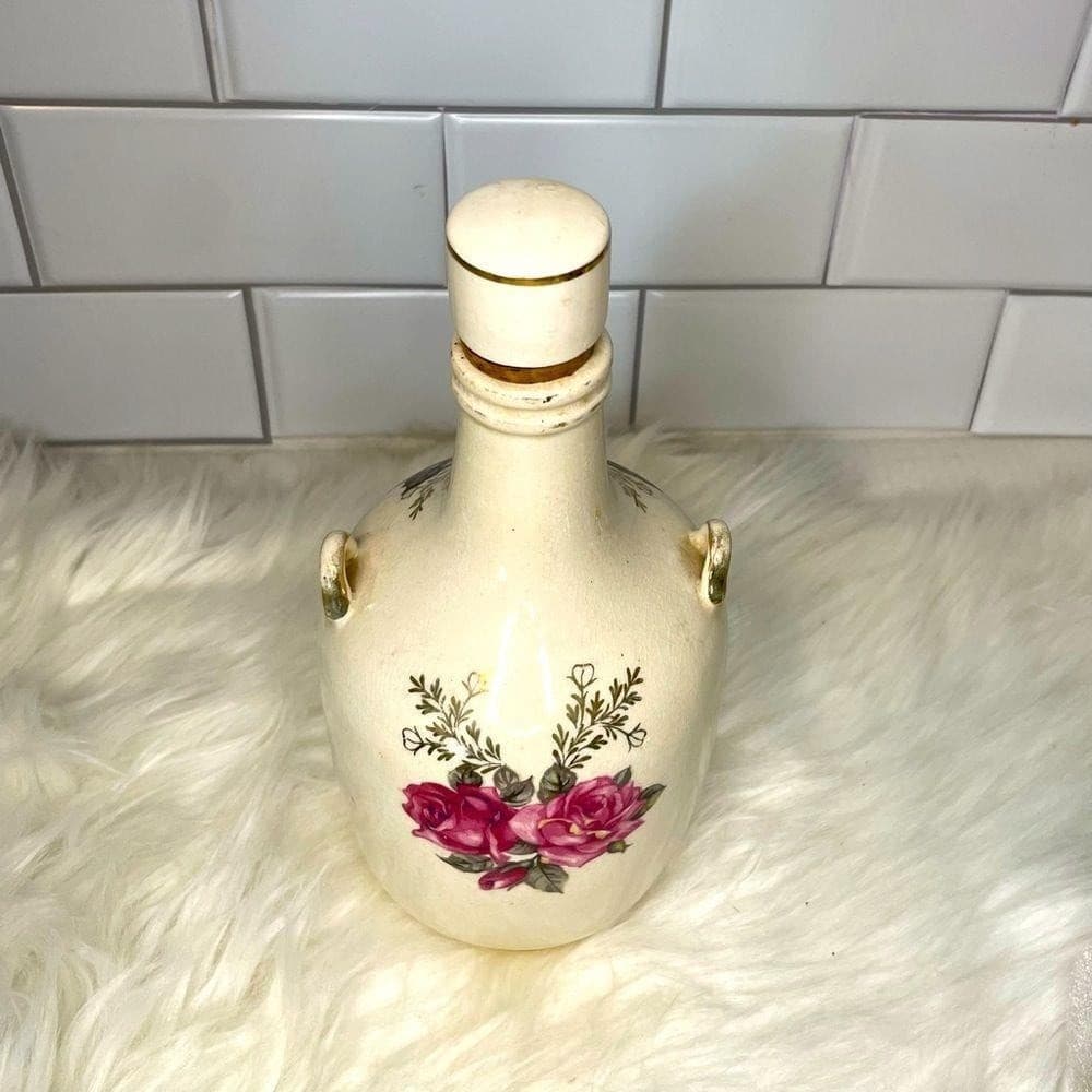 Vintage Floral decanter with cork