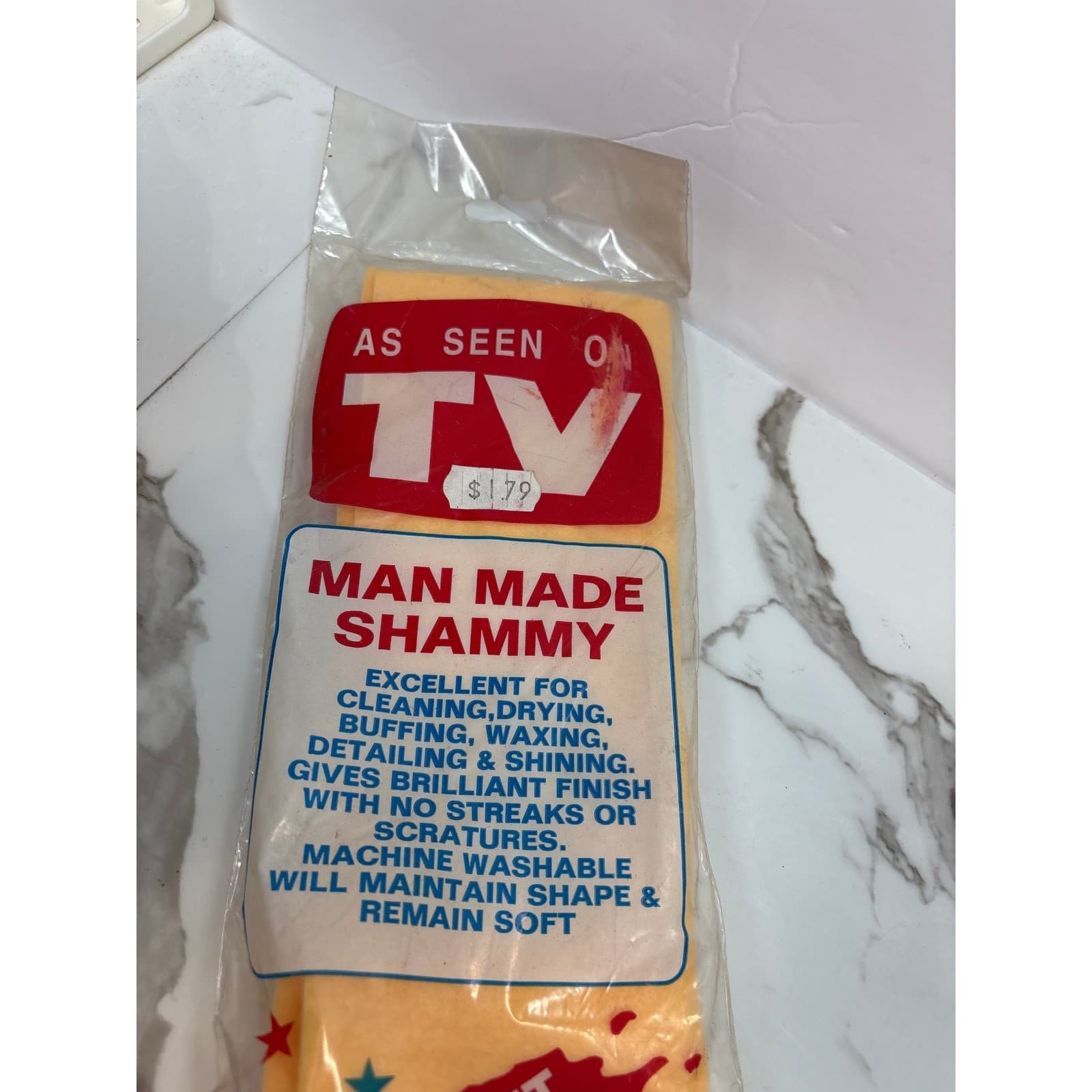 Vintage As Seen On TV Man Made Shammy Cleaning Cloth West Germany 20x13.5
