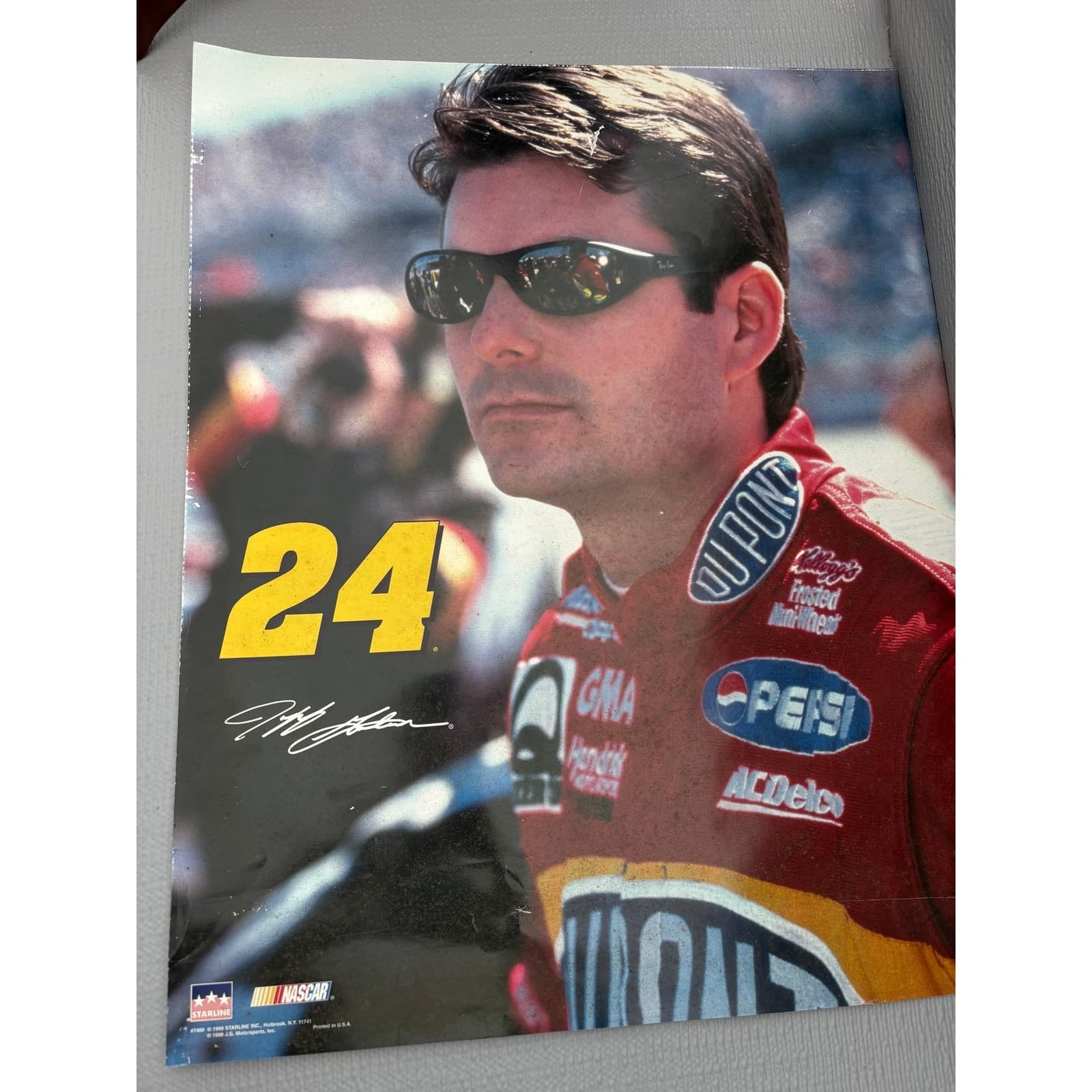 Vintage 1999 Jeff Gordon NASCAR Starline Poster 24 DuPont 16x20 Racing