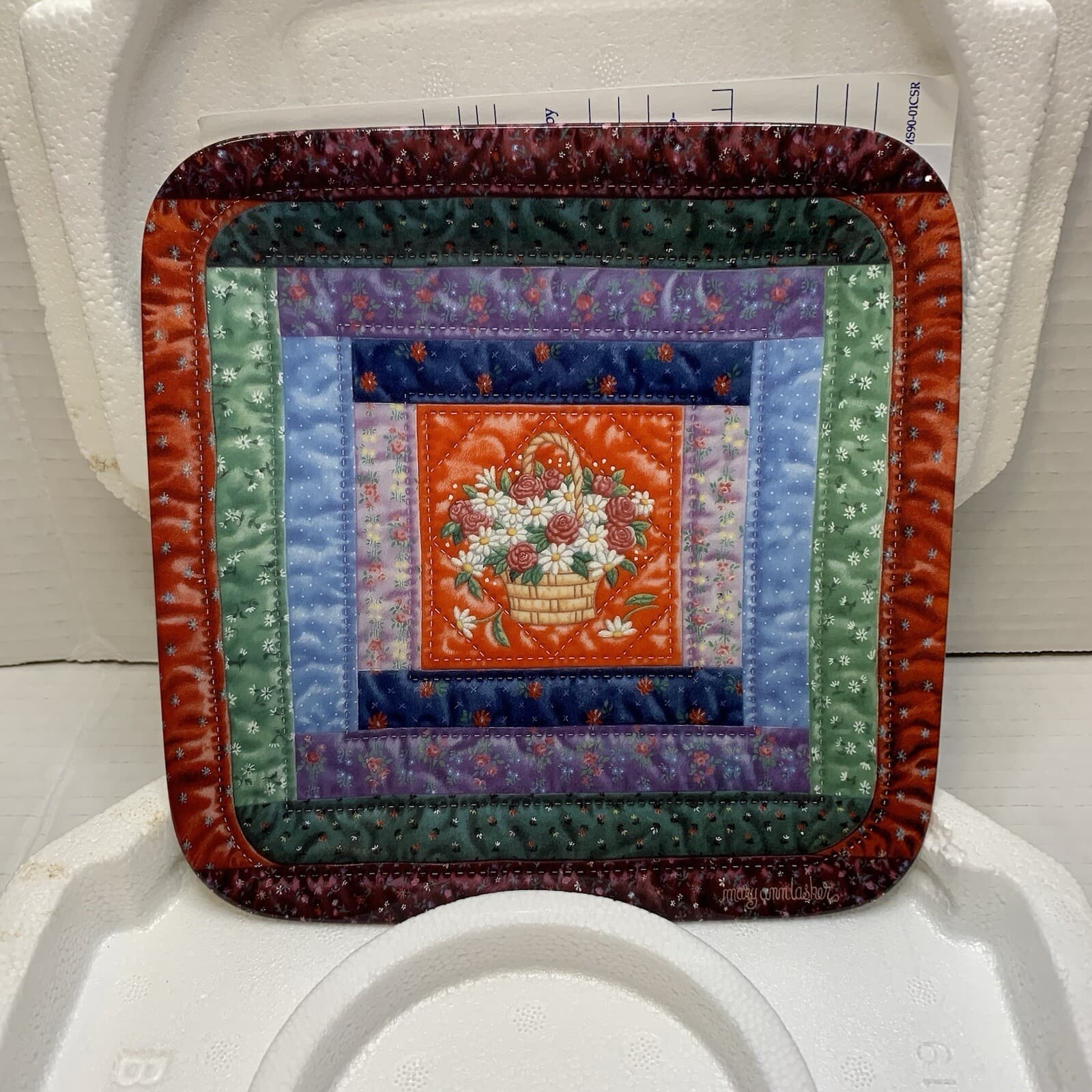 Bradford Exchange Mary Ann Lasher The Log Cabin Quilt Pattern Porcelain Plate
