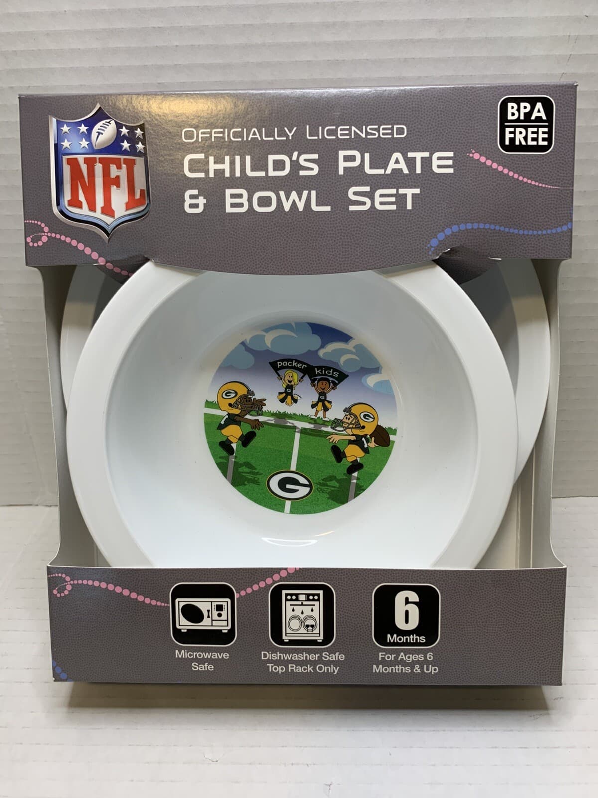 NFL Green Bay Packers Child's Plate And Bowl Set NFL kids