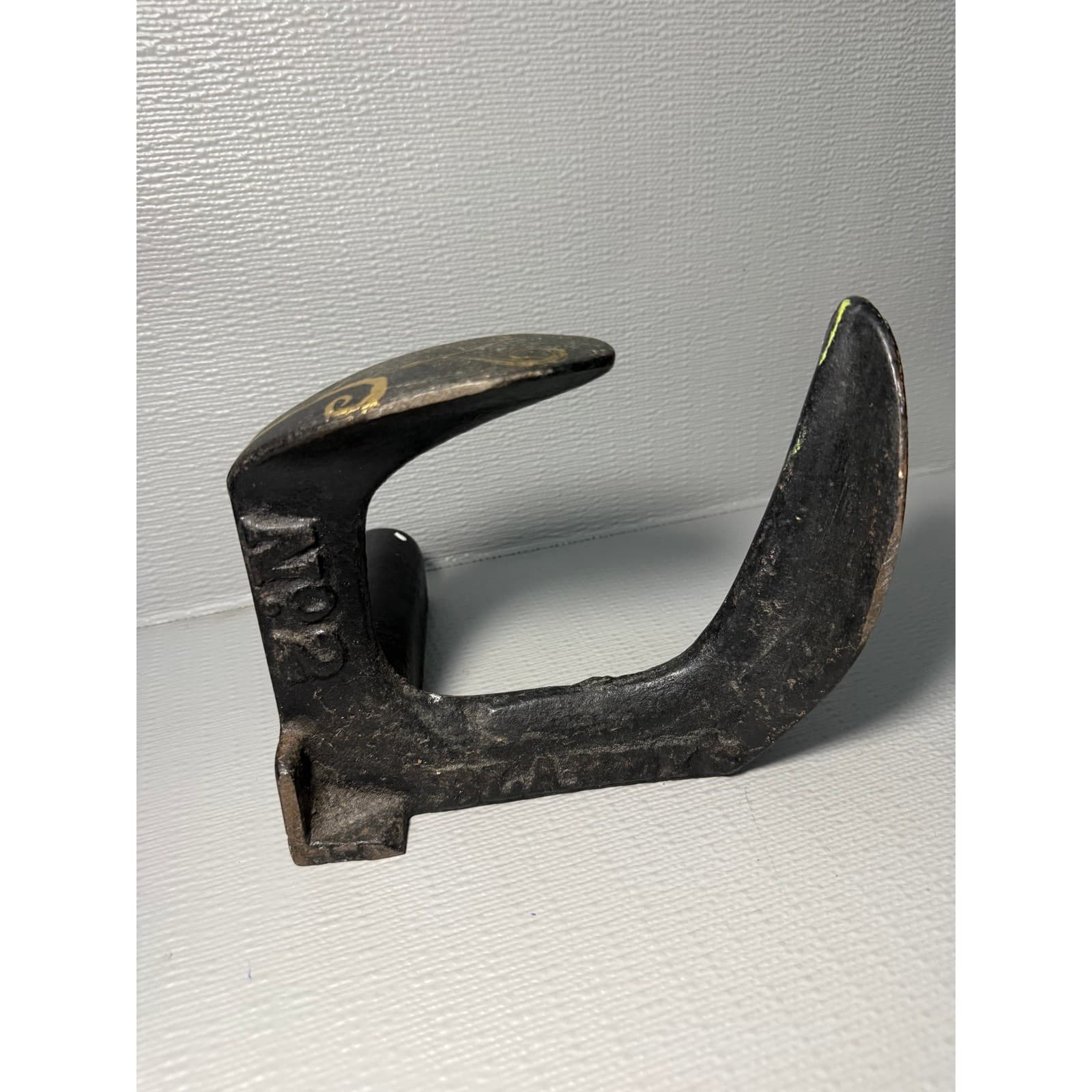 Antique Paragon N82 Cast Iron Cobbler Shoe Last Vintage Industrial Decor Black