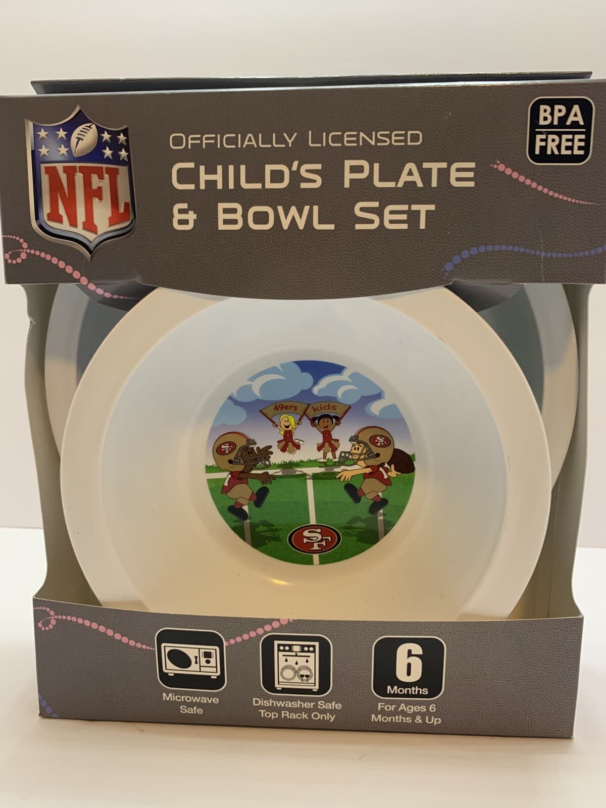 NFL San Francisco 49ers Child's Plate And Bowl Set NFL kids Officially Licensed